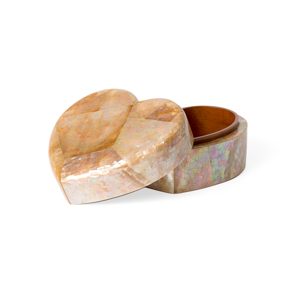 Heart Pearl Oyster Box Blush