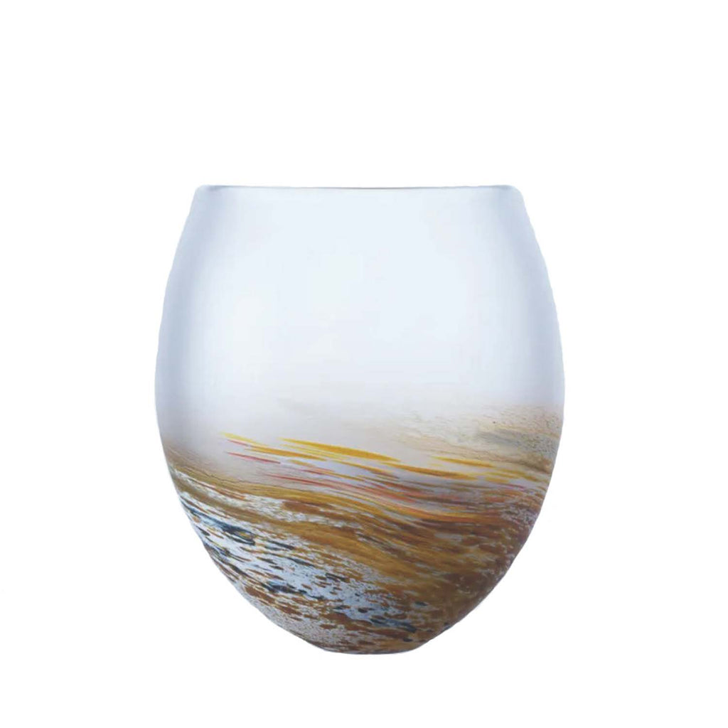 Amber Frosted Vase