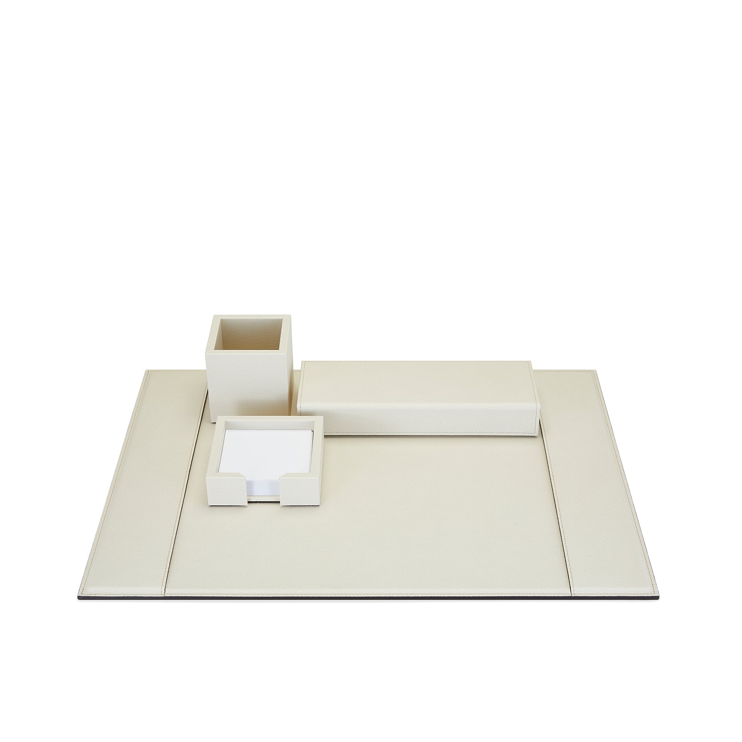 Auri Cream Leather Desk Set
