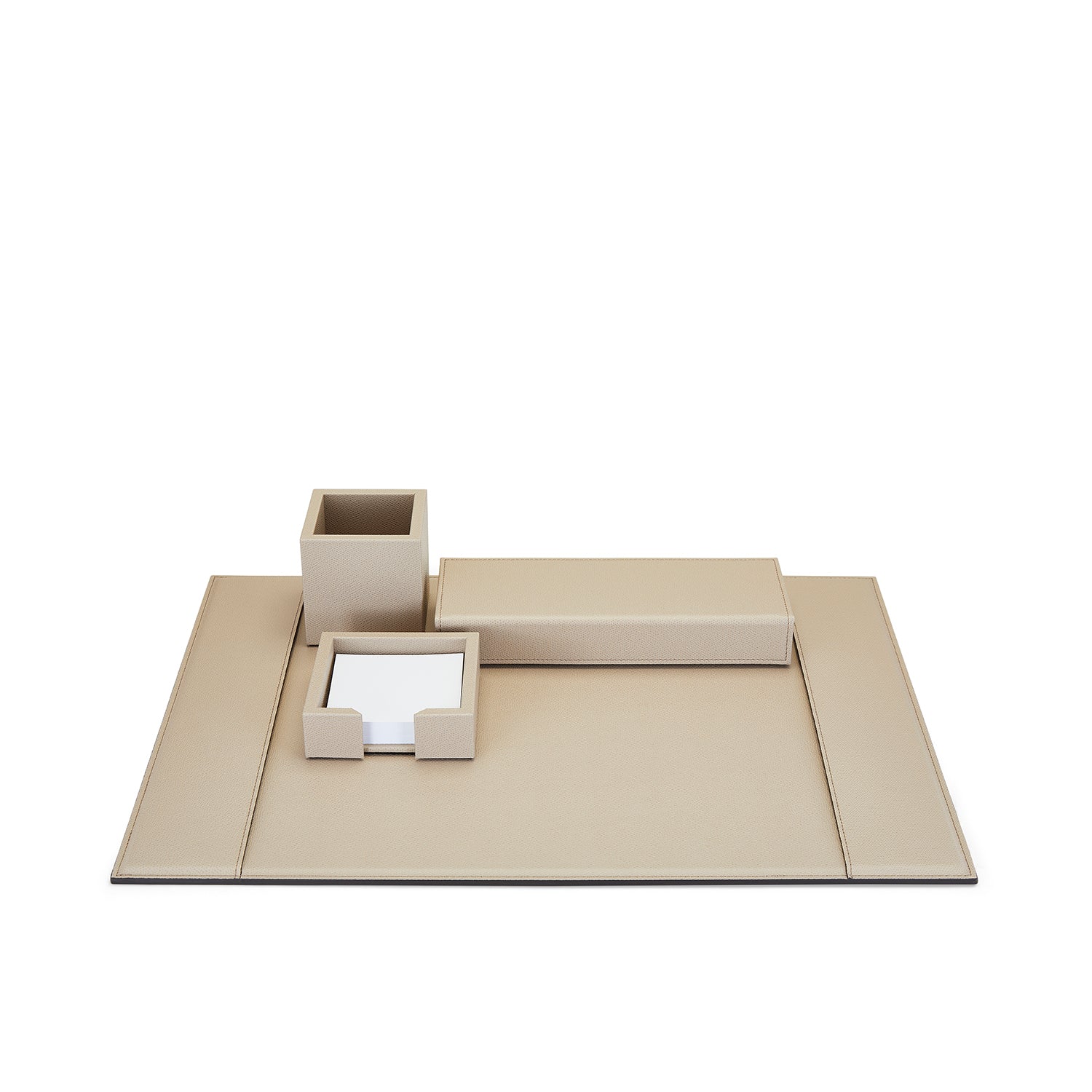 Auri Taupe Leather Desk Set