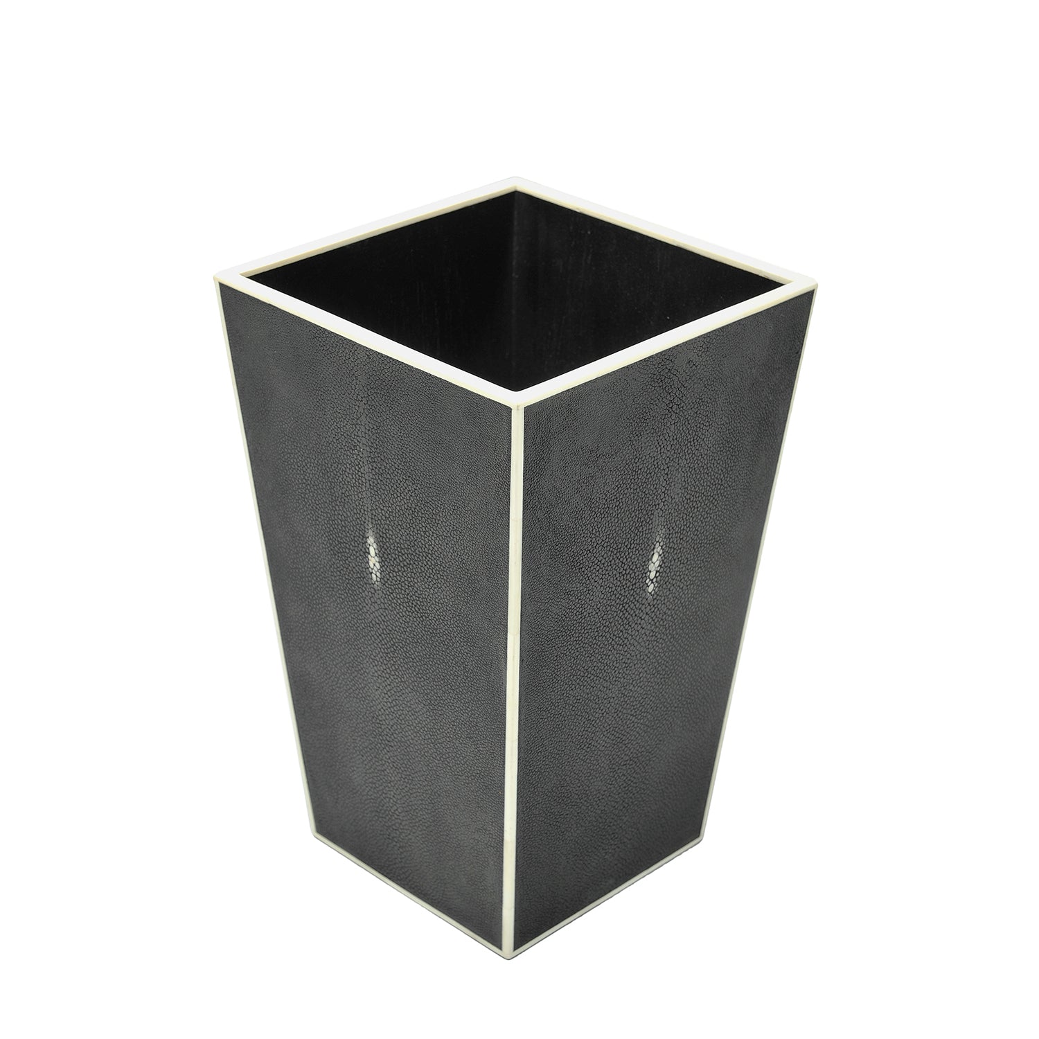 Belmont Tapered Black Shagreen Bin