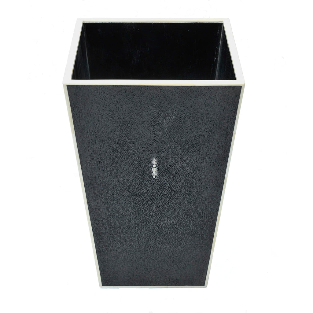 Belmont Tapered Black Shagreen Bin