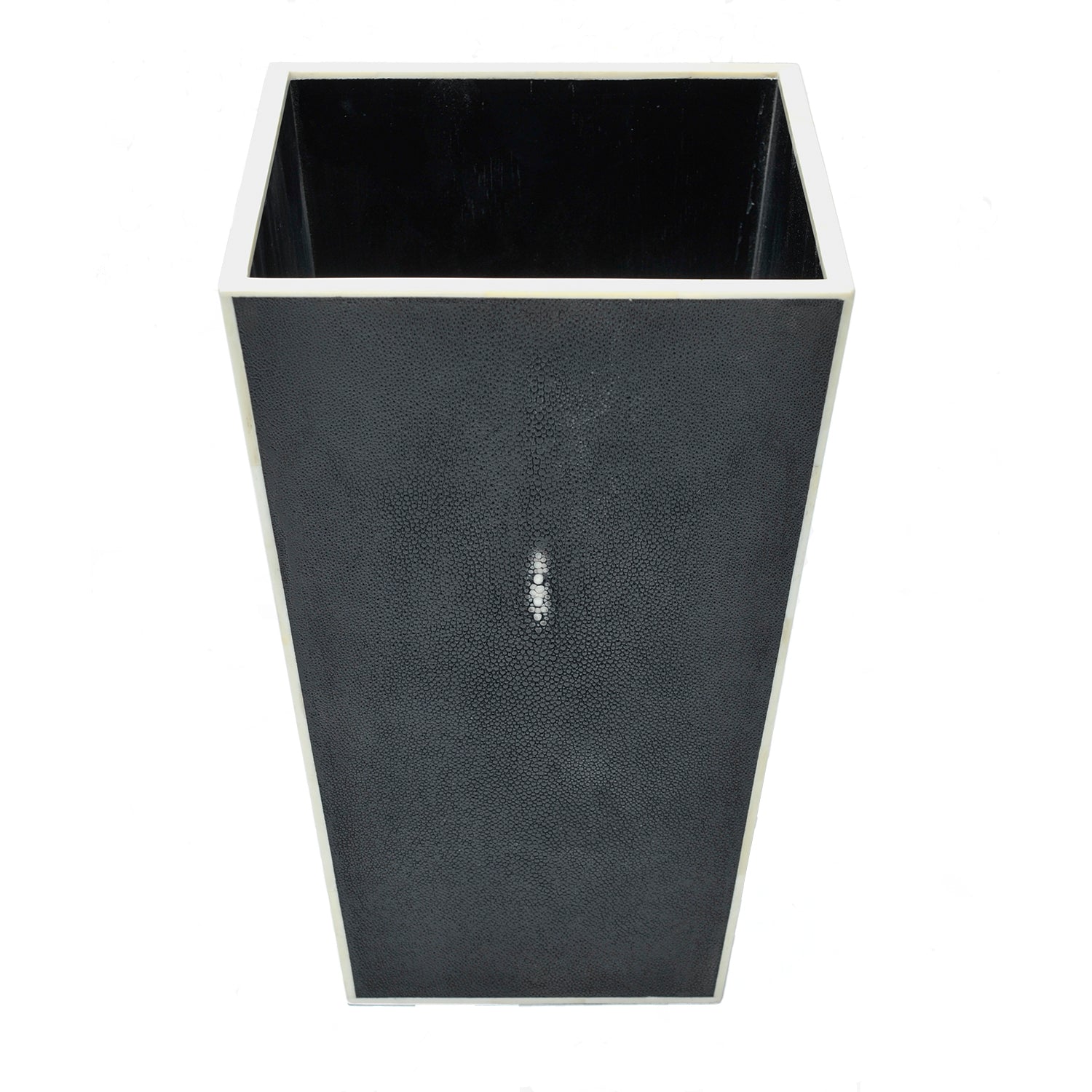 Belmont Tapered Black Shagreen Bin
