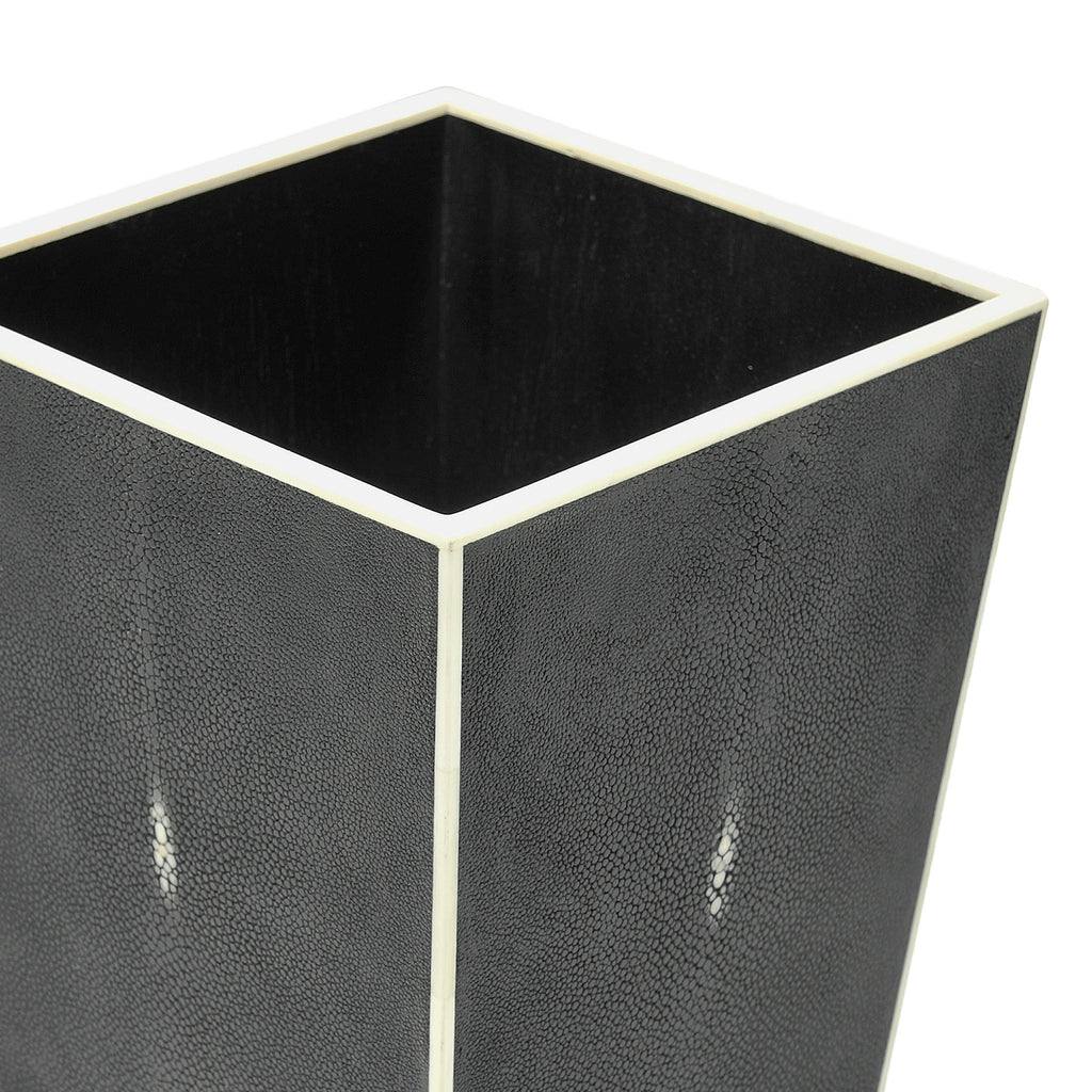 Belmont Tapered Black Shagreen Bin