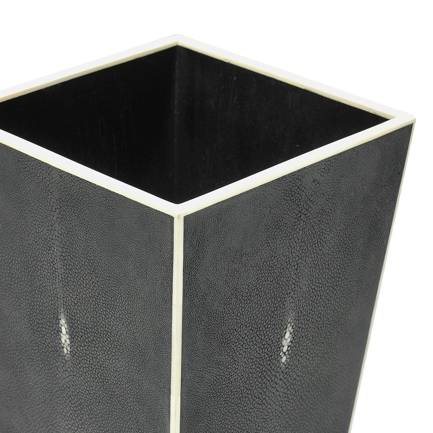 Belmont Tapered Black Shagreen Bin