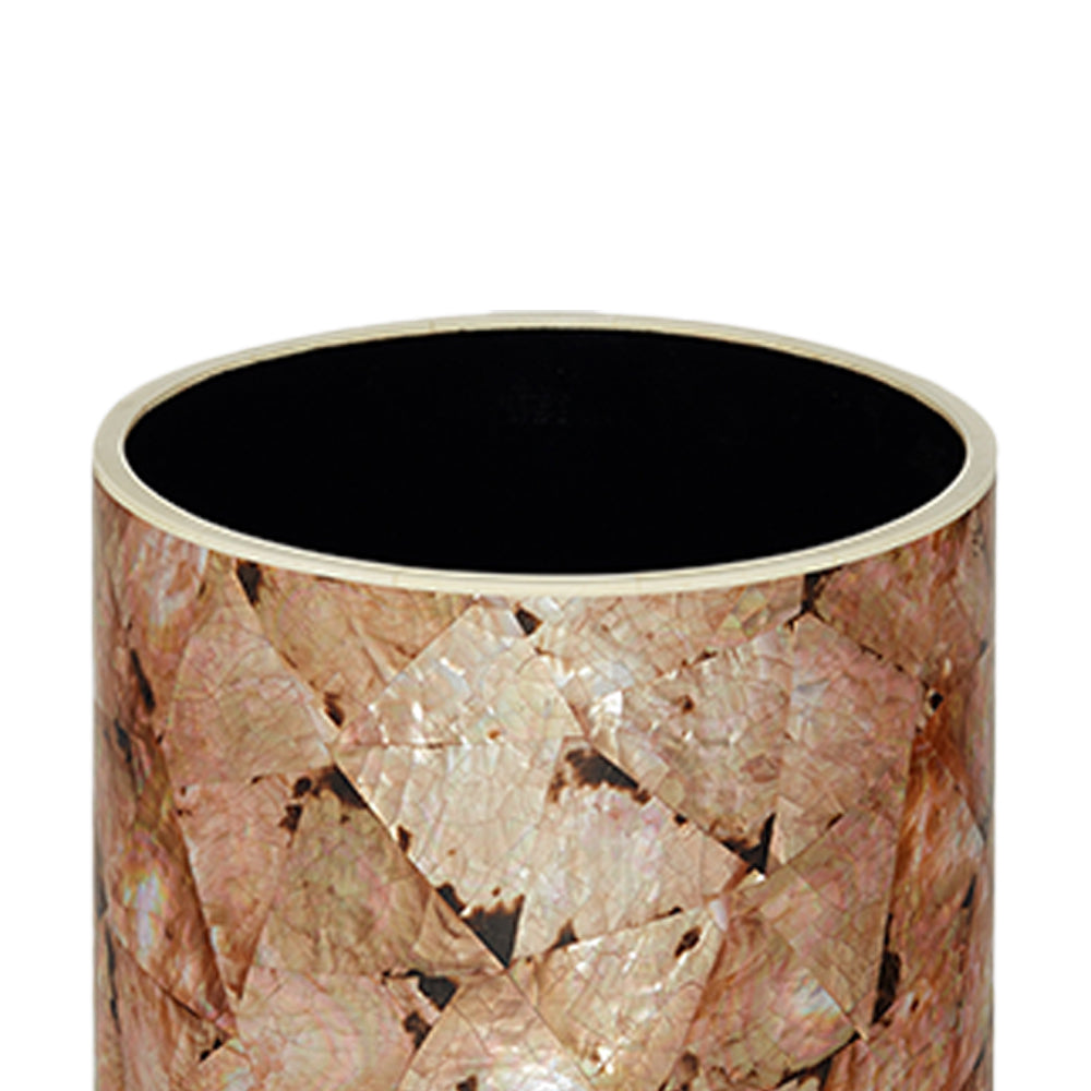Brown Lip Shell Round Bin