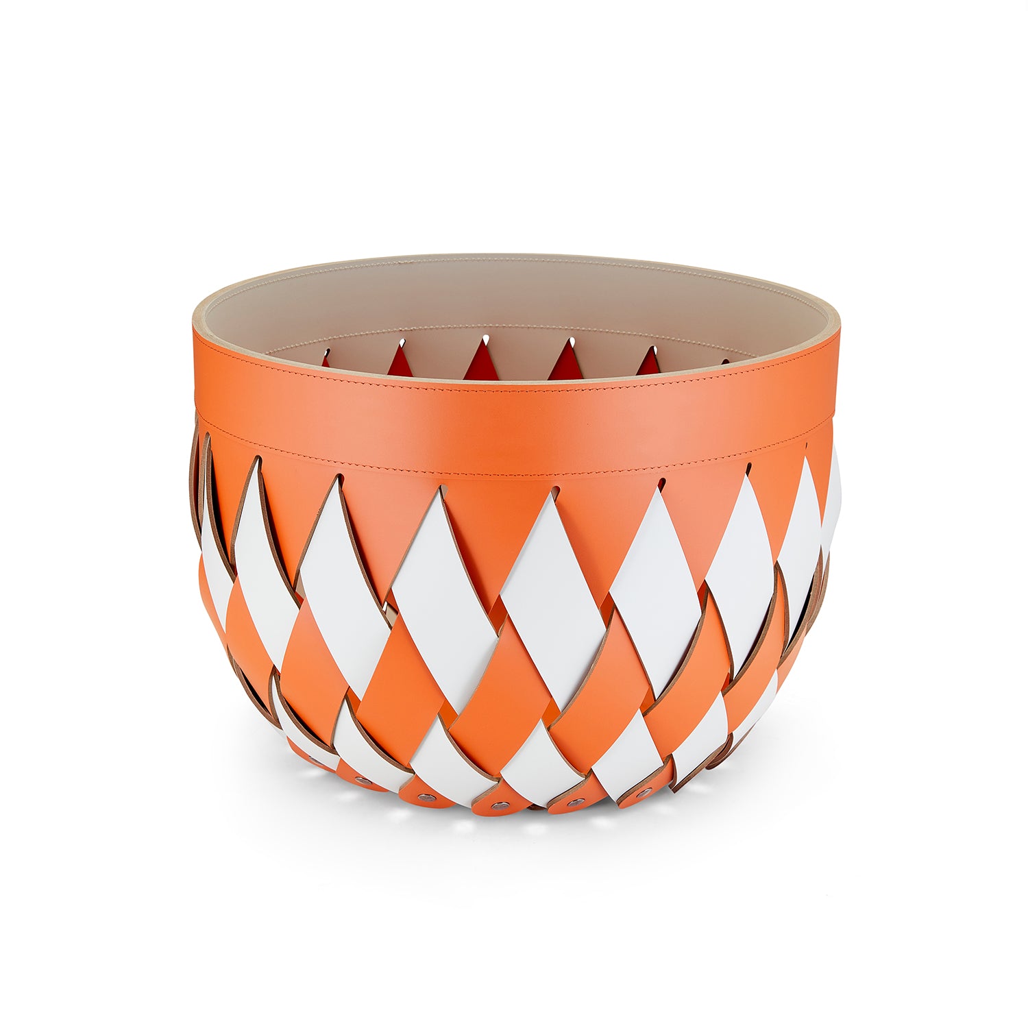 Canaria White / Mango Leather Basket
