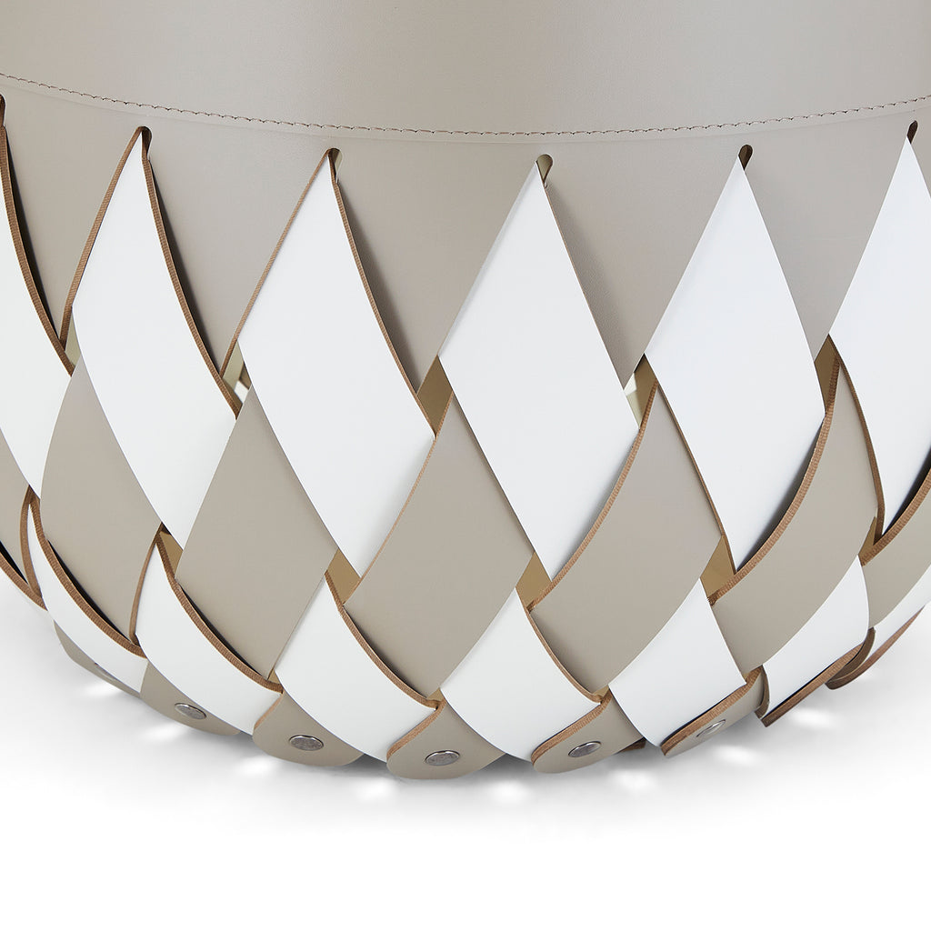 Canaria White / Taupe Leather Basket