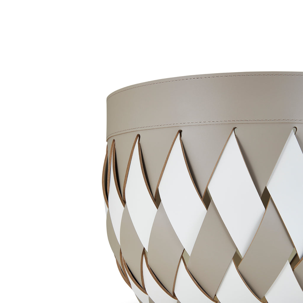 Canaria White / Taupe Leather Basket