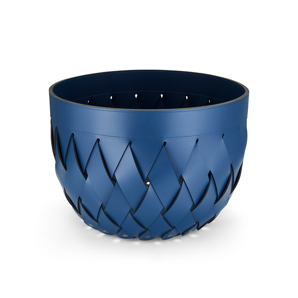 Canaria Navy Leather Basket