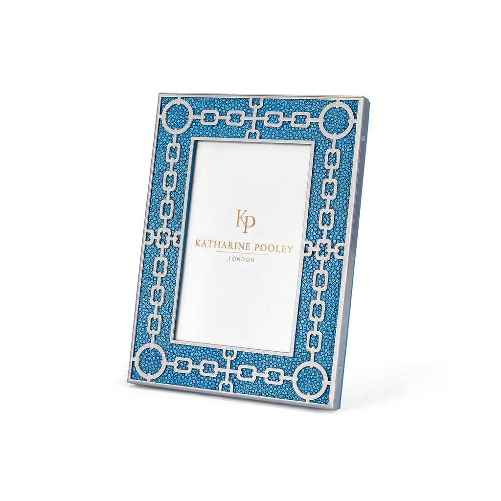 Chain Link Blue Shagreen Photo Frame
