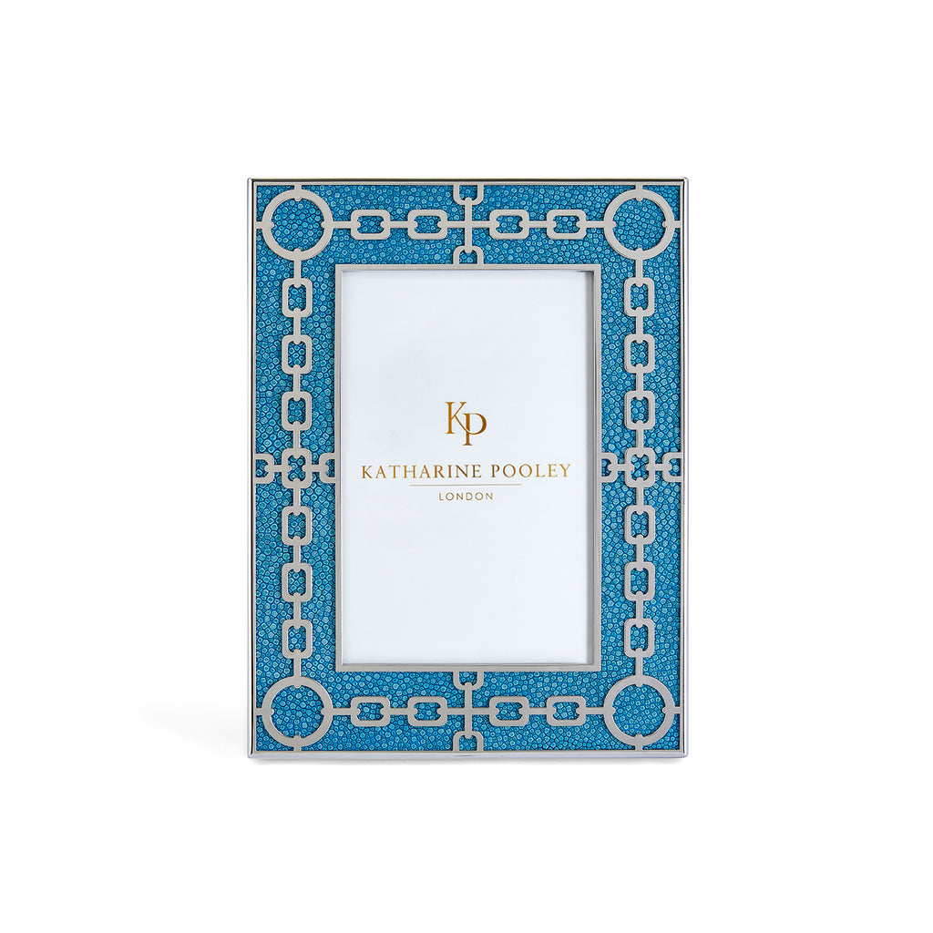 Chain Link Blue Shagreen Photo Frame