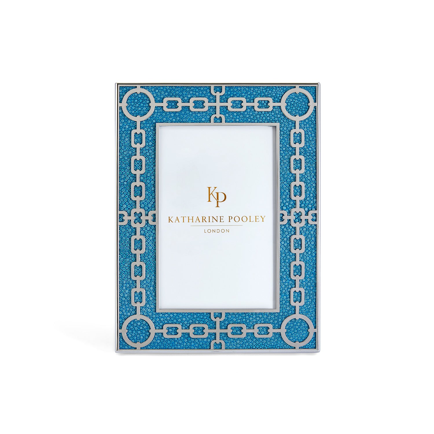 Chain Link Blue Shagreen Photo Frame