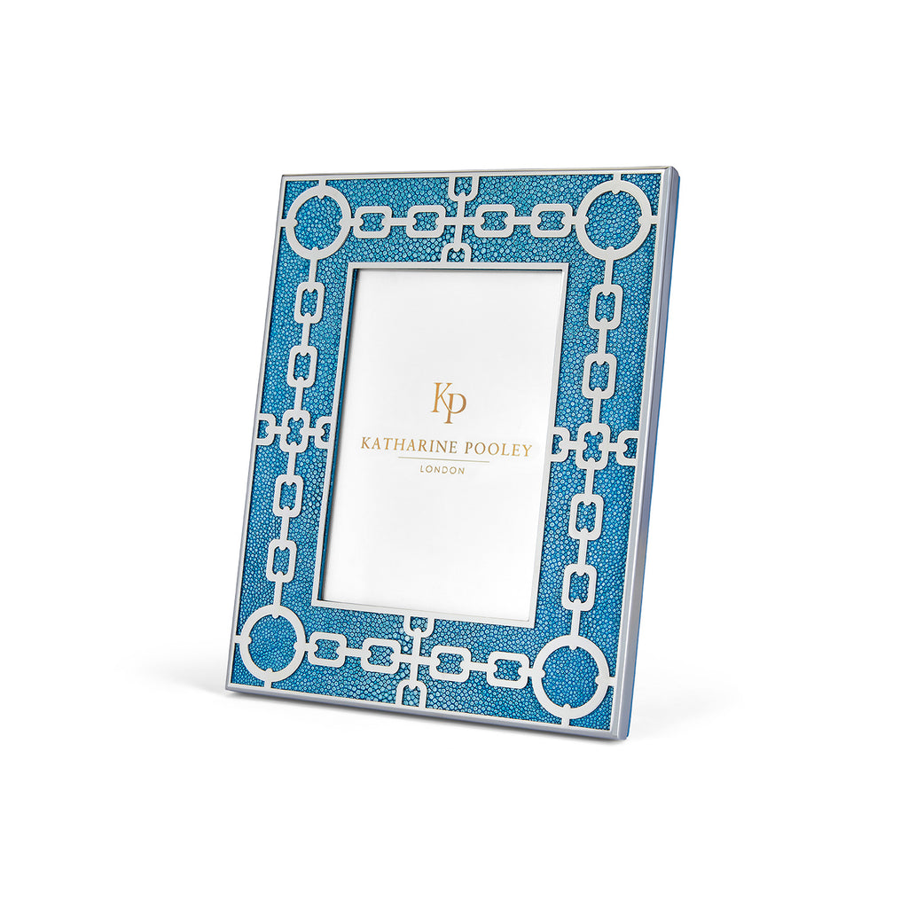 Chain Link Blue Shagreen Photo Frame