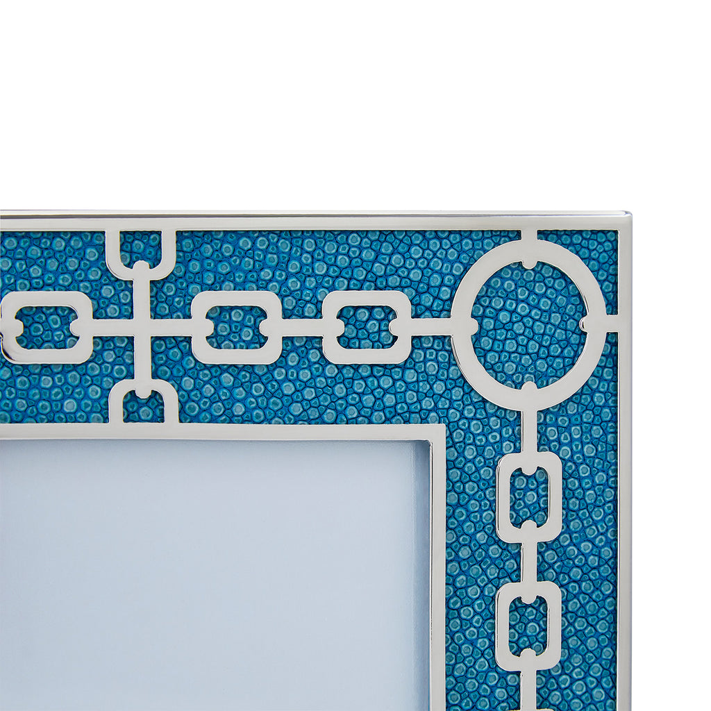 Chain Link Blue Shagreen Photo Frame