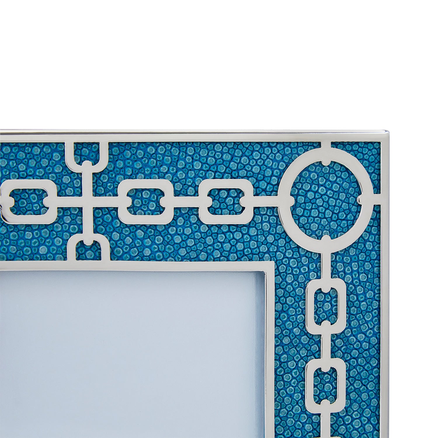 Chain Link Blue Shagreen Photo Frame