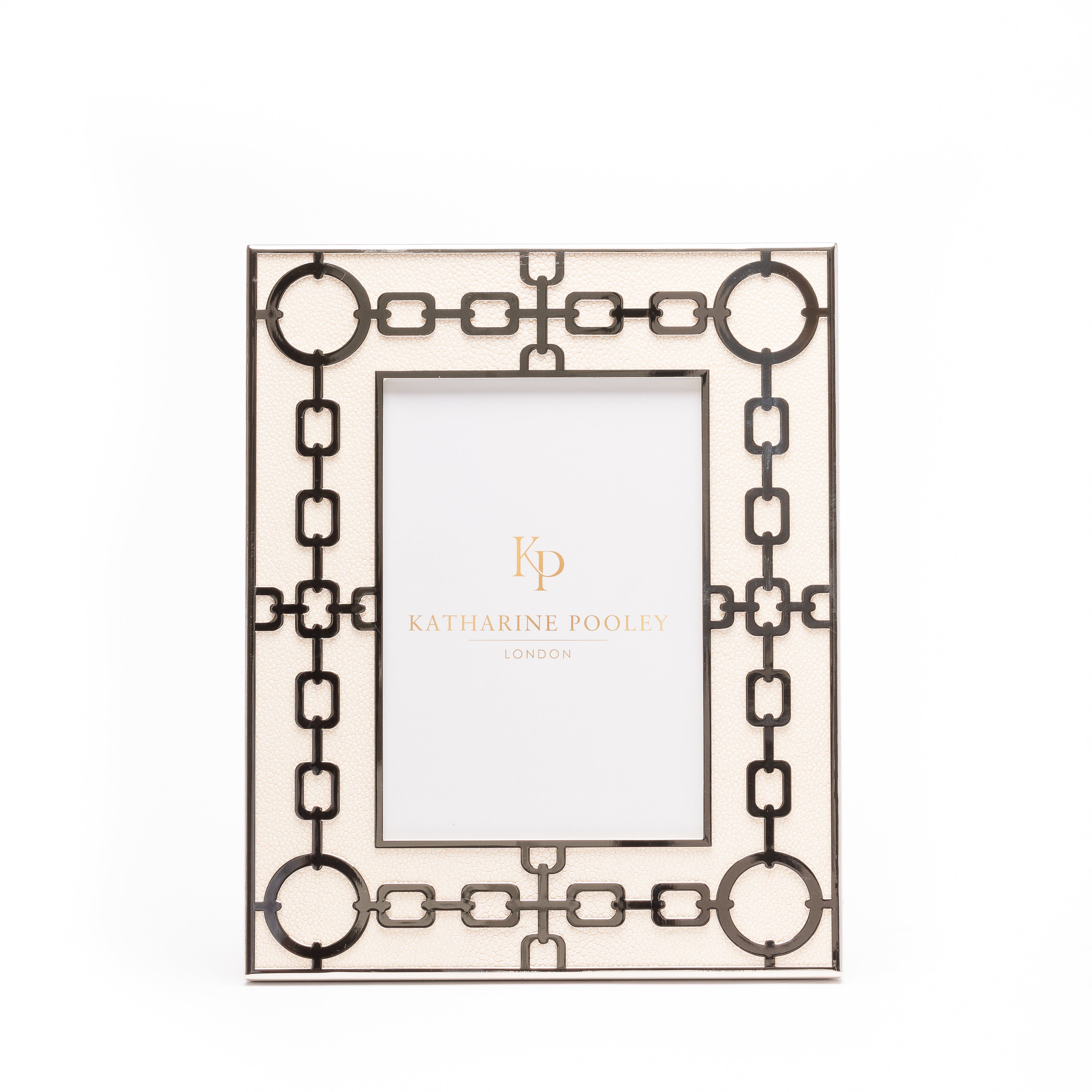 Chain Link Cream Shagreen Photo Frame