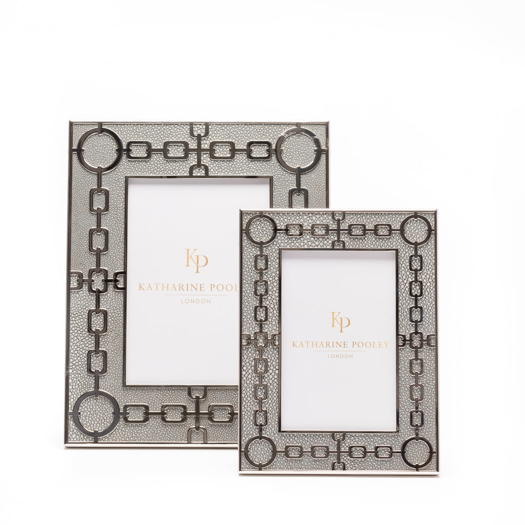 Chain Link Grey Shagreen Photo Frame