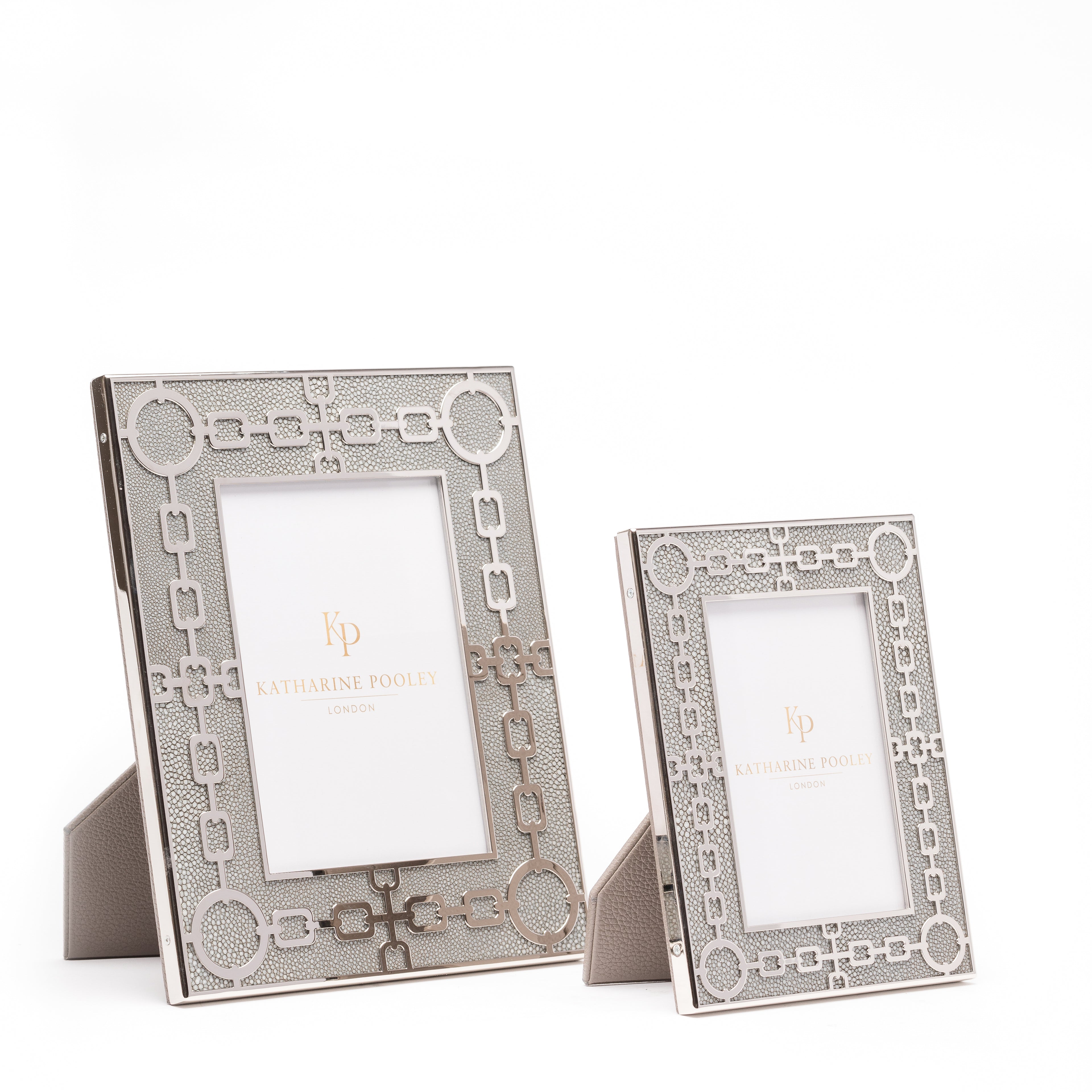 Chain Link Grey Shagreen Photo Frame
