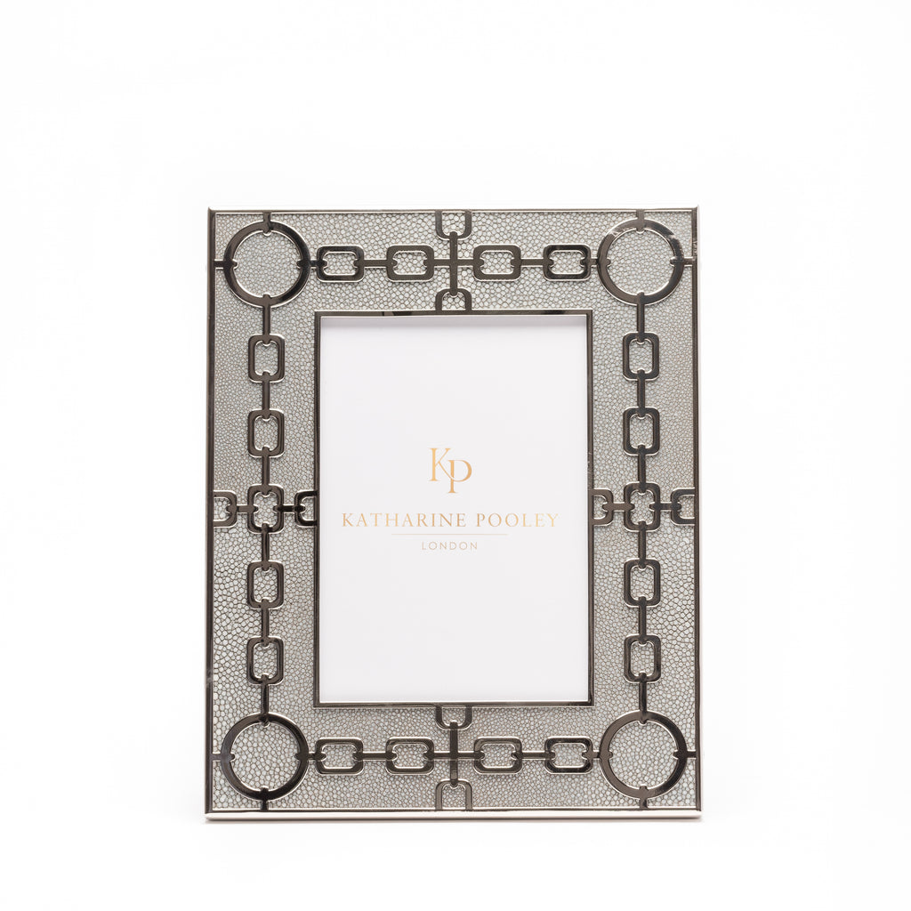 Chain Link Grey Shagreen Photo Frame