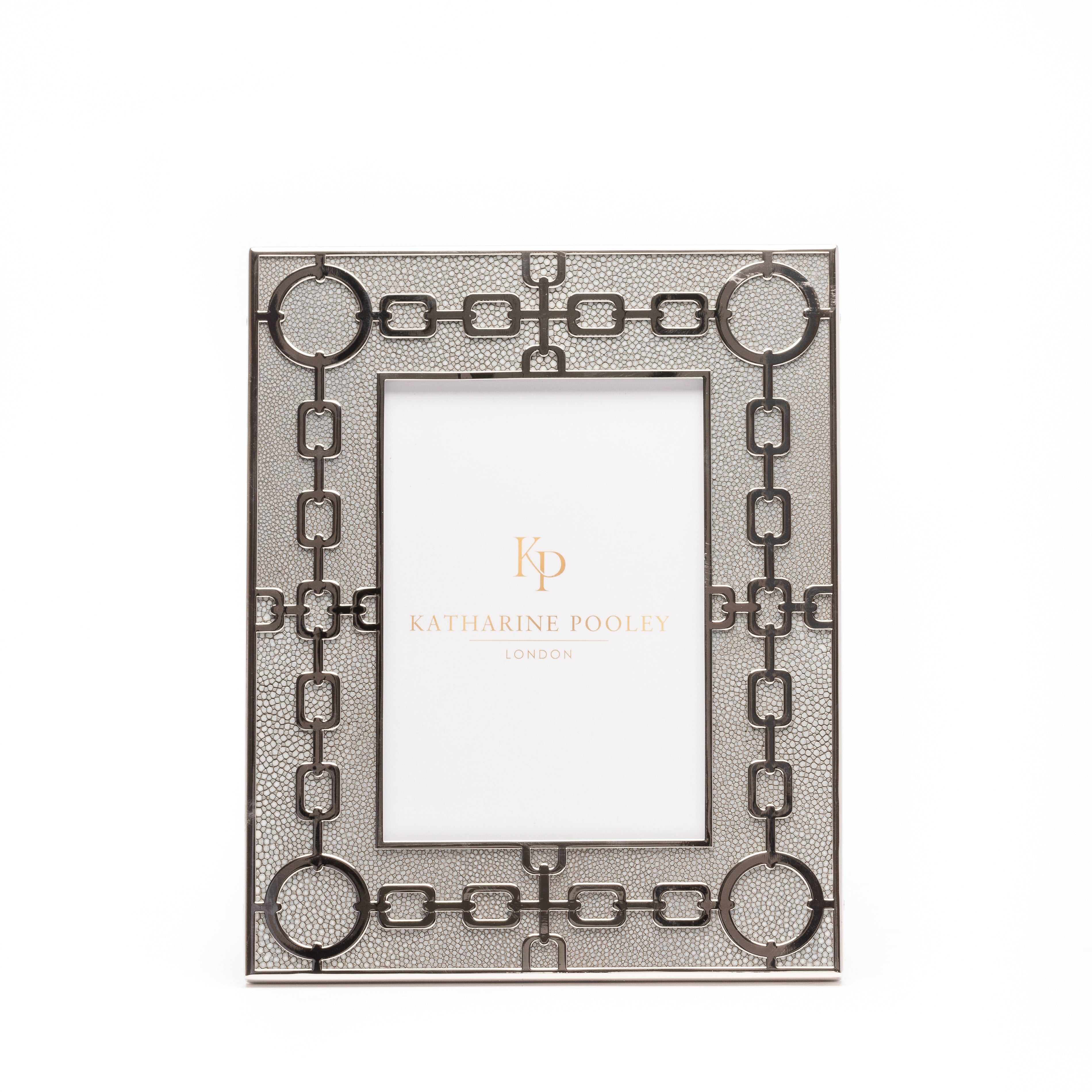 Chain Link Grey Shagreen Photo Frame