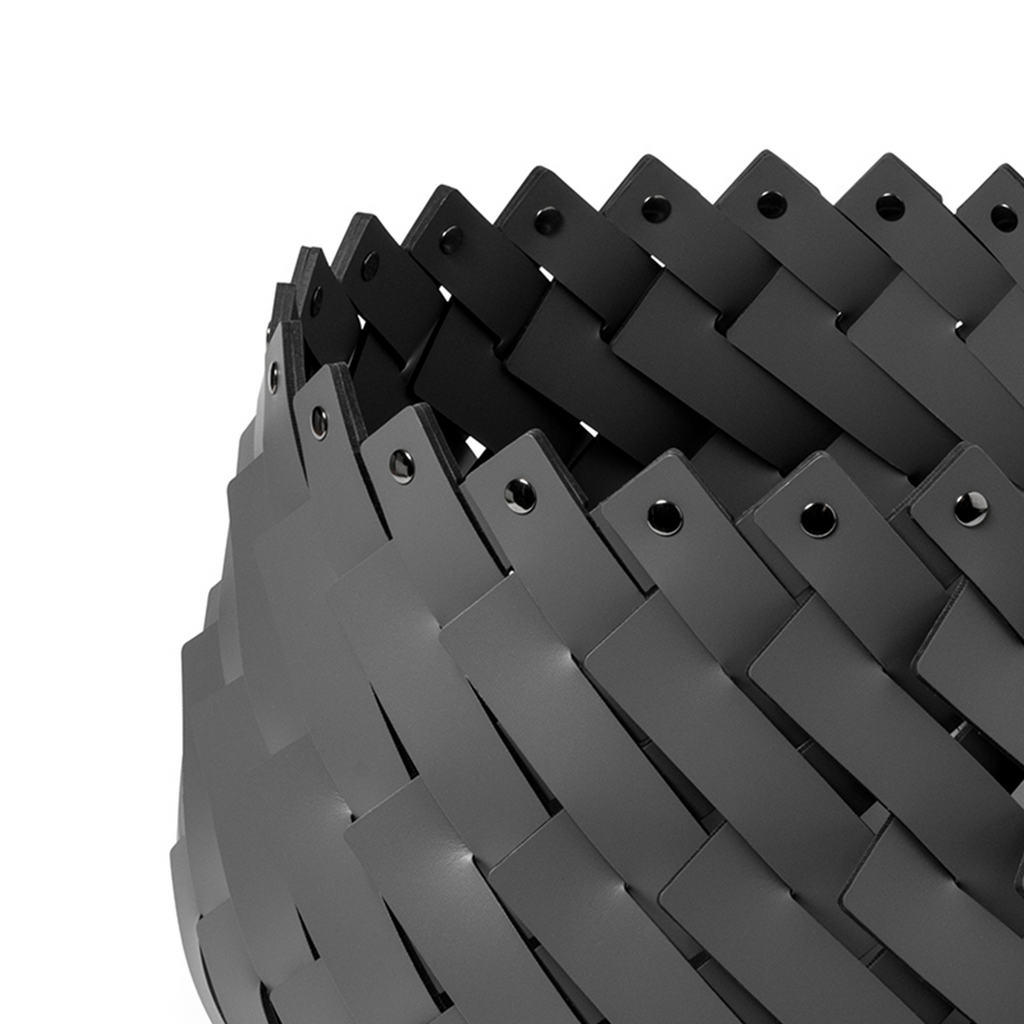 Cora Dark Grey Leather Basket