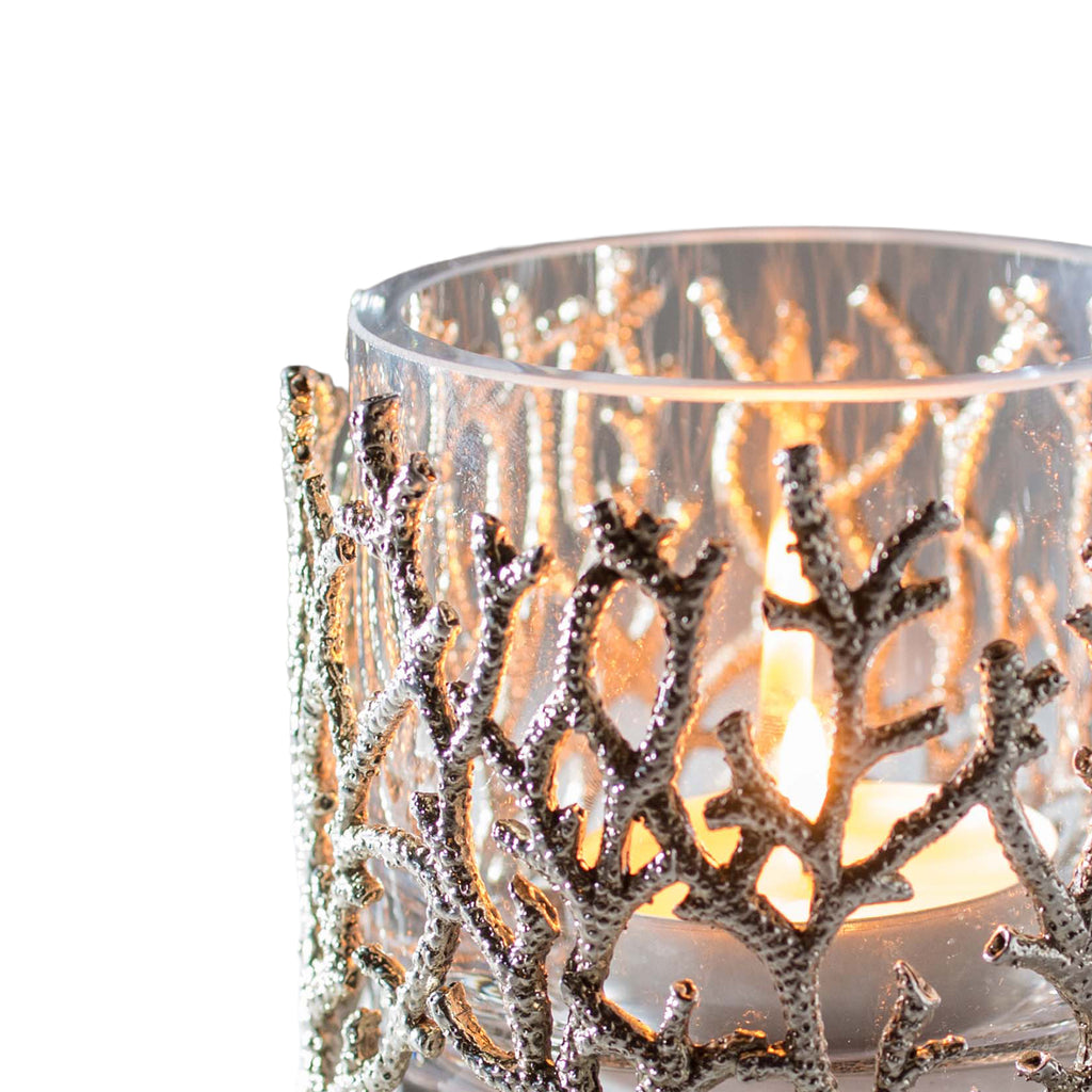 Coral Candleholder Silver