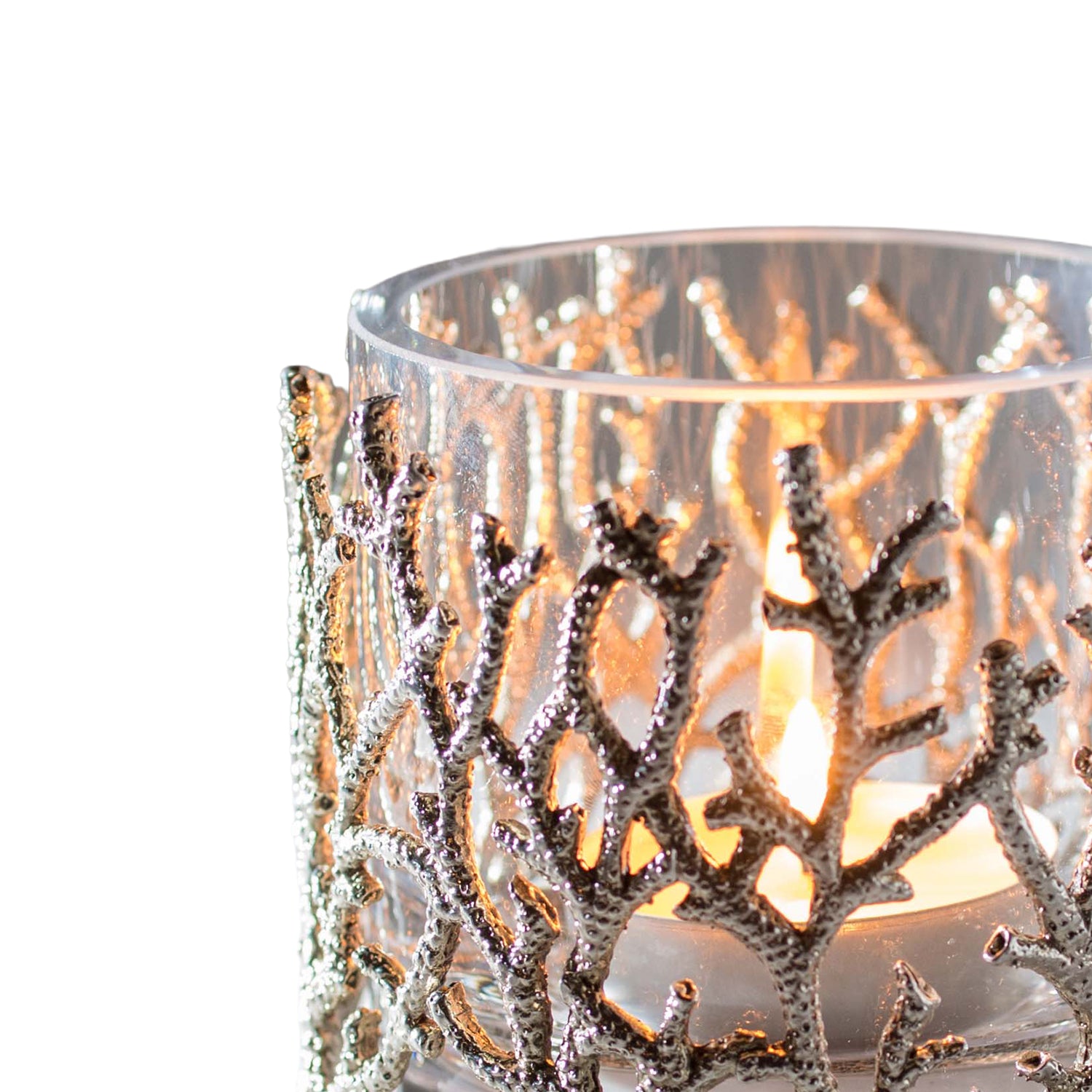 Coral Candleholder Silver