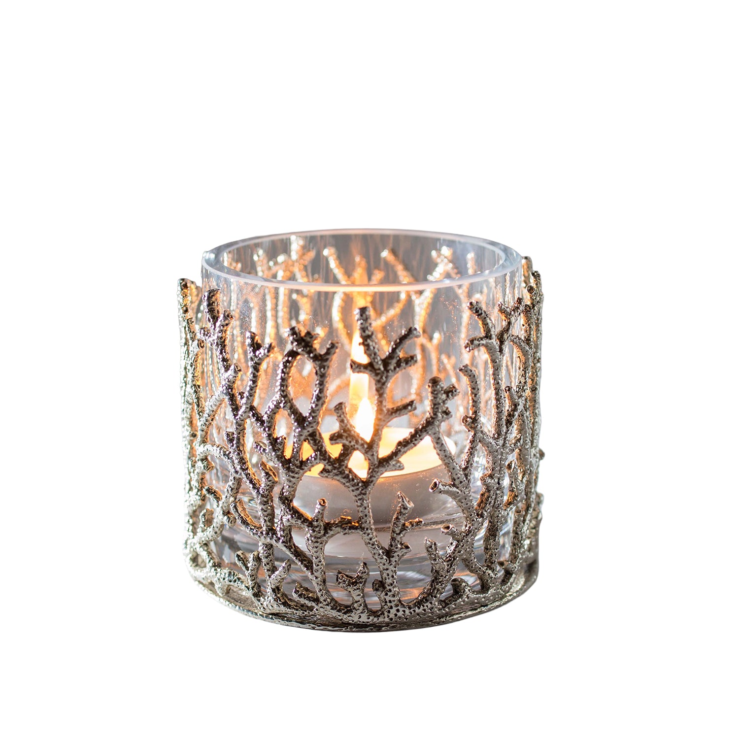 Coral Candleholder Silver
