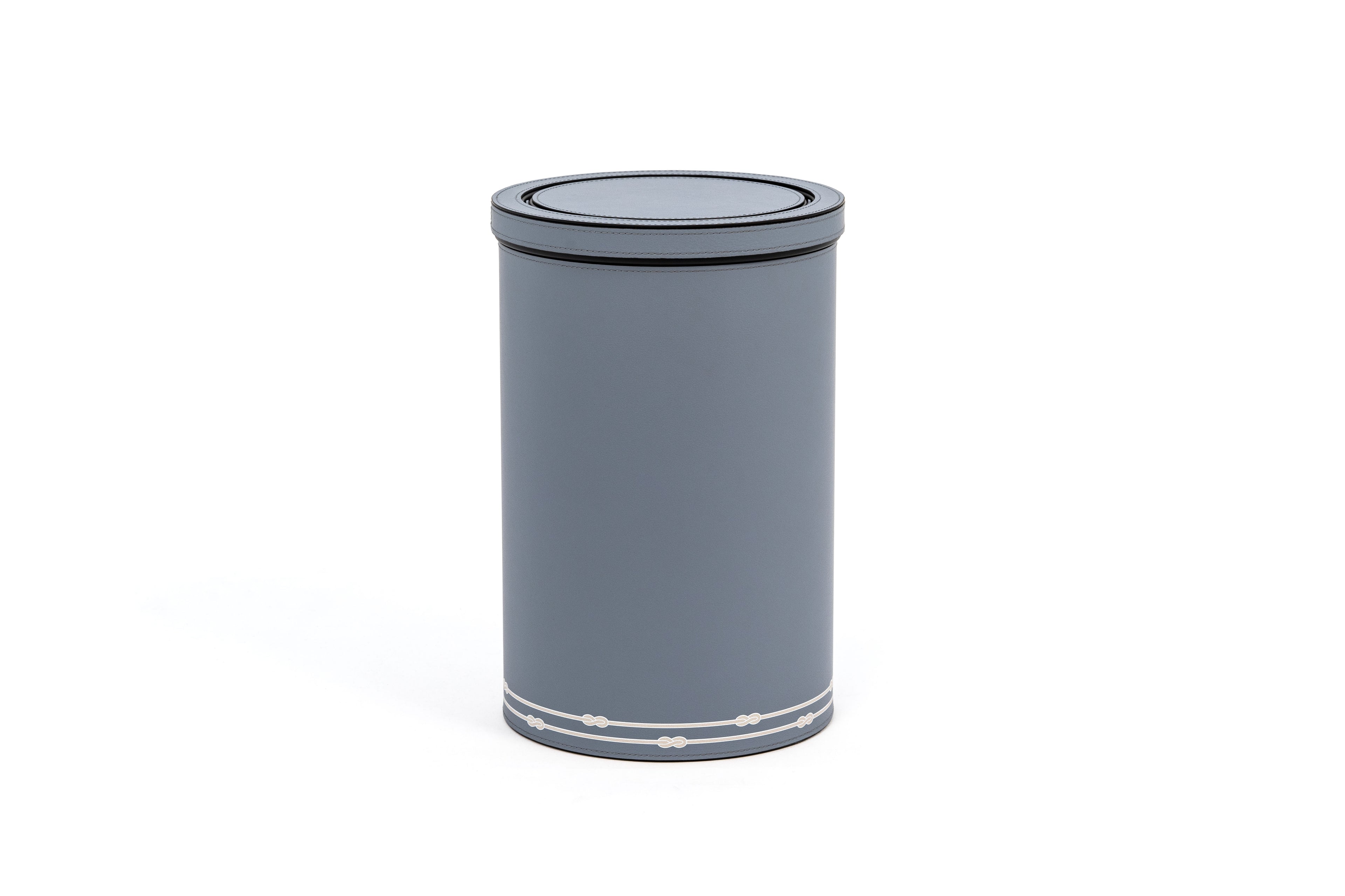 Round Metal Bin with Tilting Lid