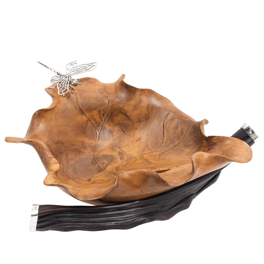 Dragonfly Teak Bowl