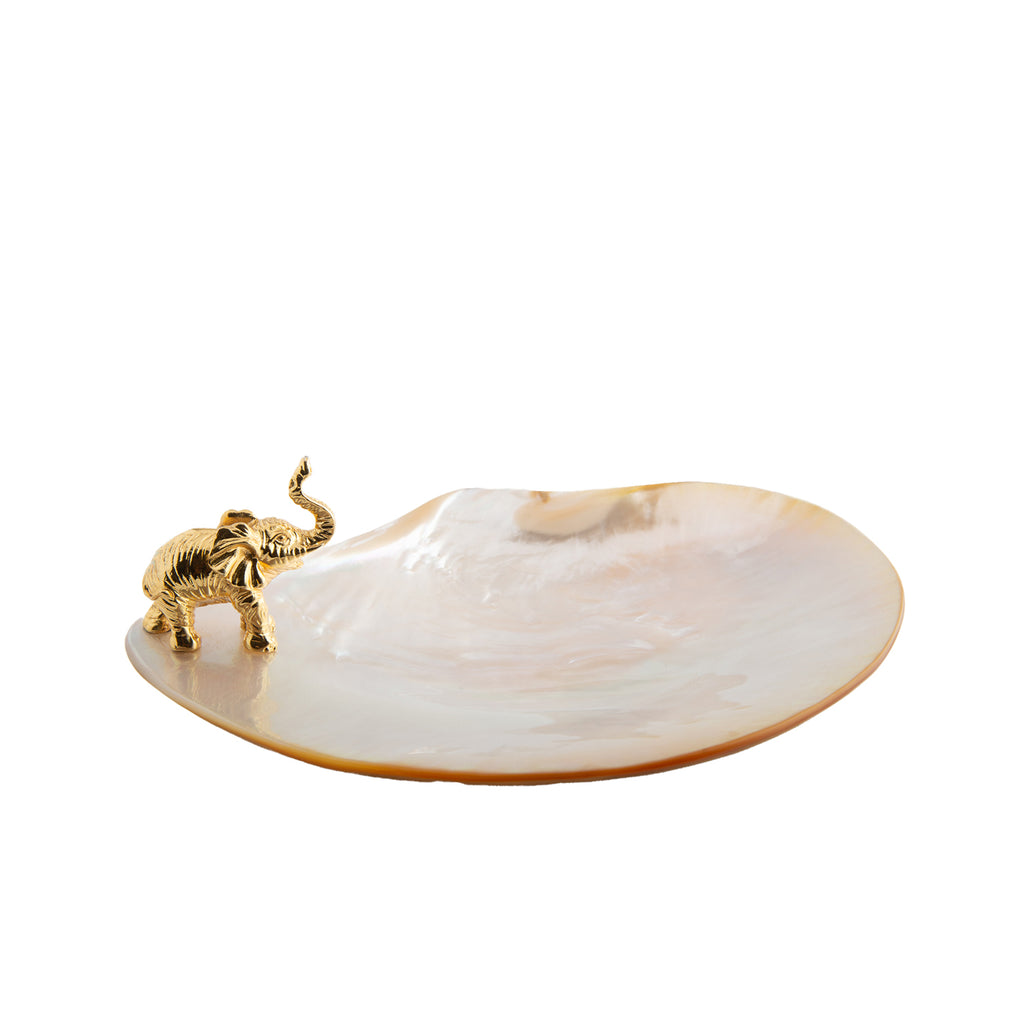 Elephant Mother of Pearl Plate