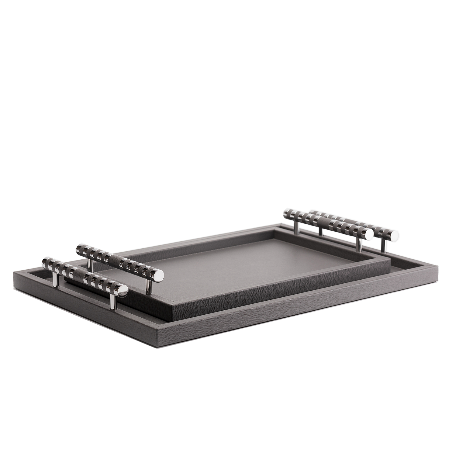 Hampton Grey Leather Tray