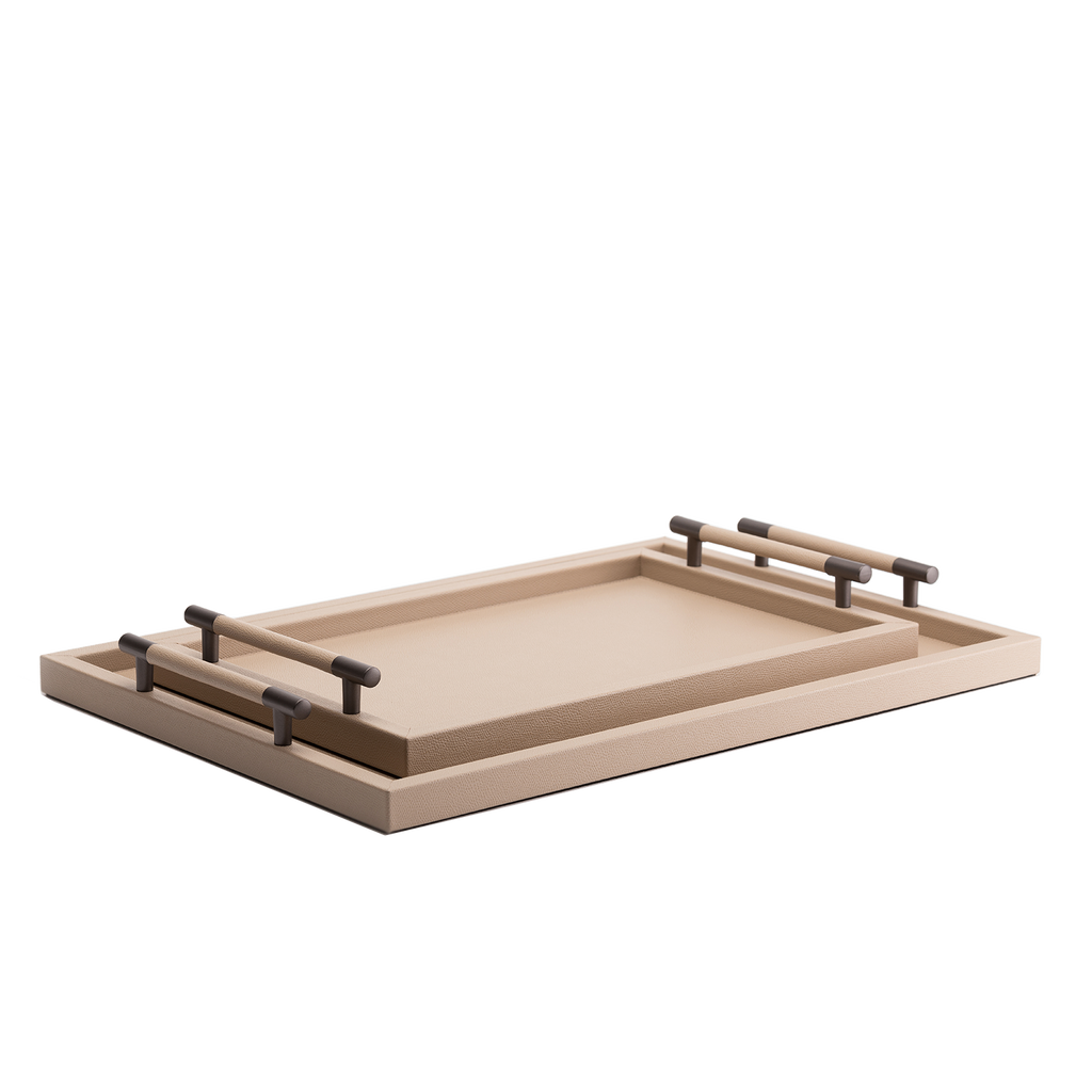 Hugo Taupe Leather Tray