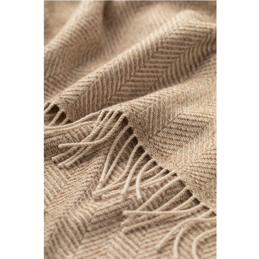 Texture Herringbone Natural Merino Throw