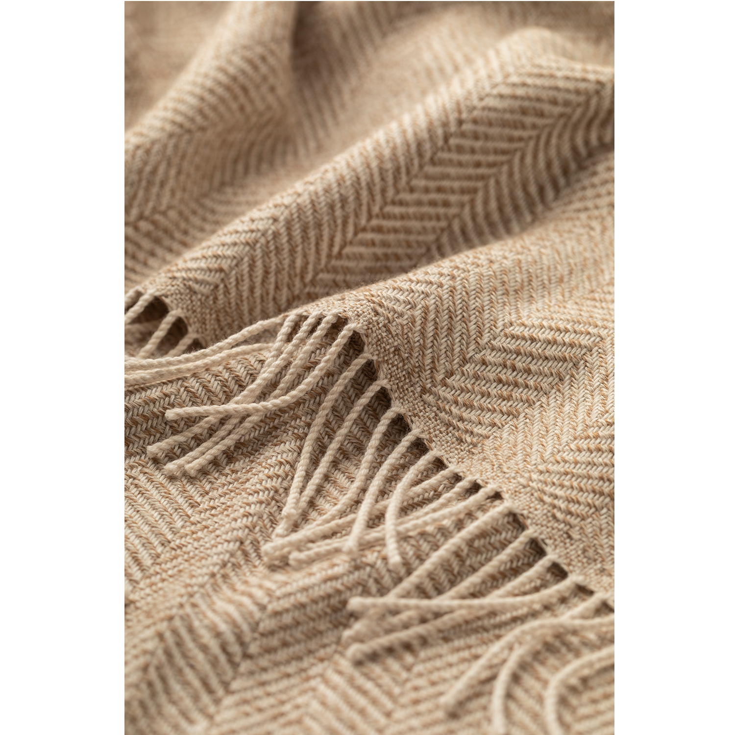 Texture Herringbone Natural Merino Throw