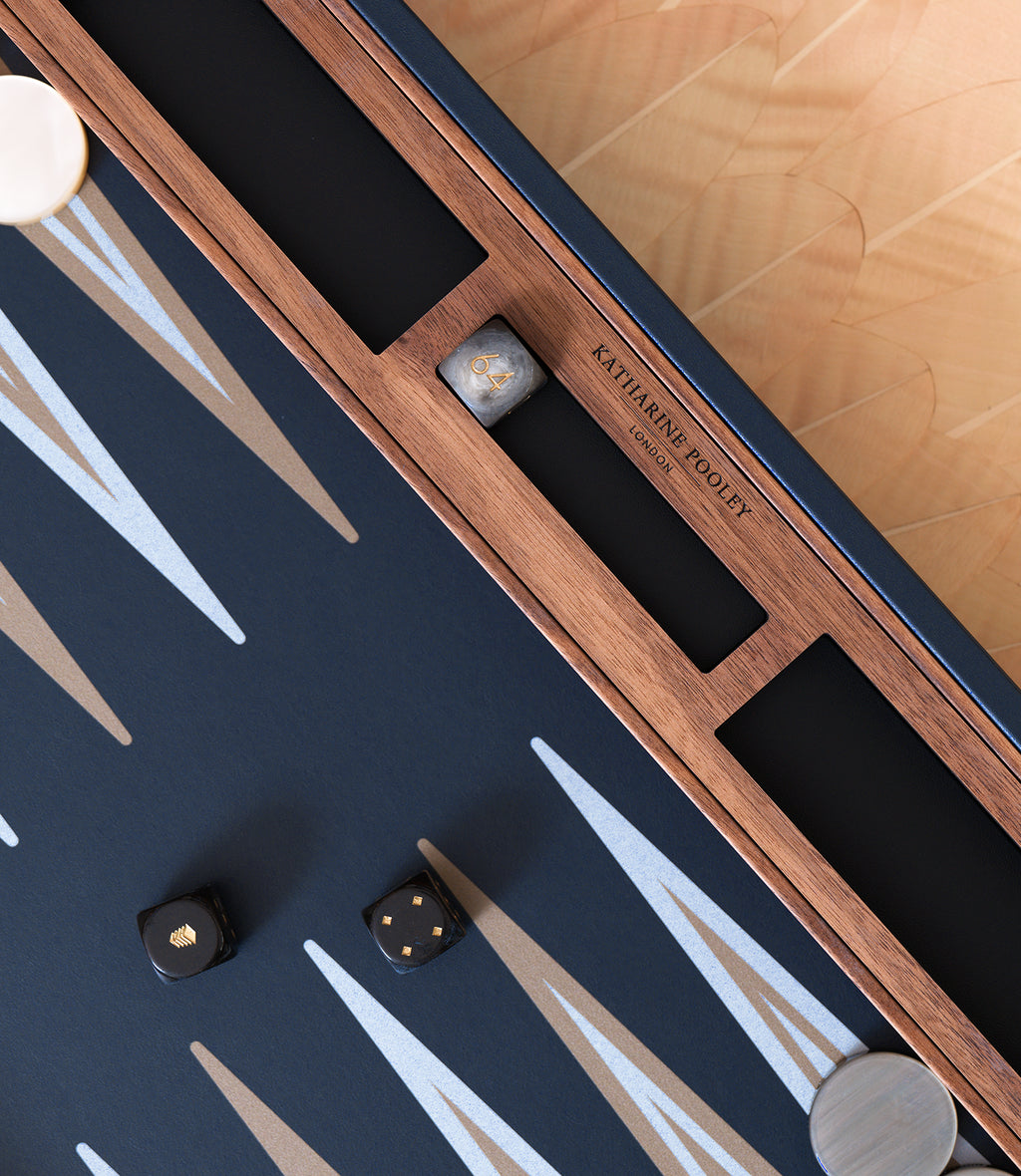 Backgammon Board in Navy Blue