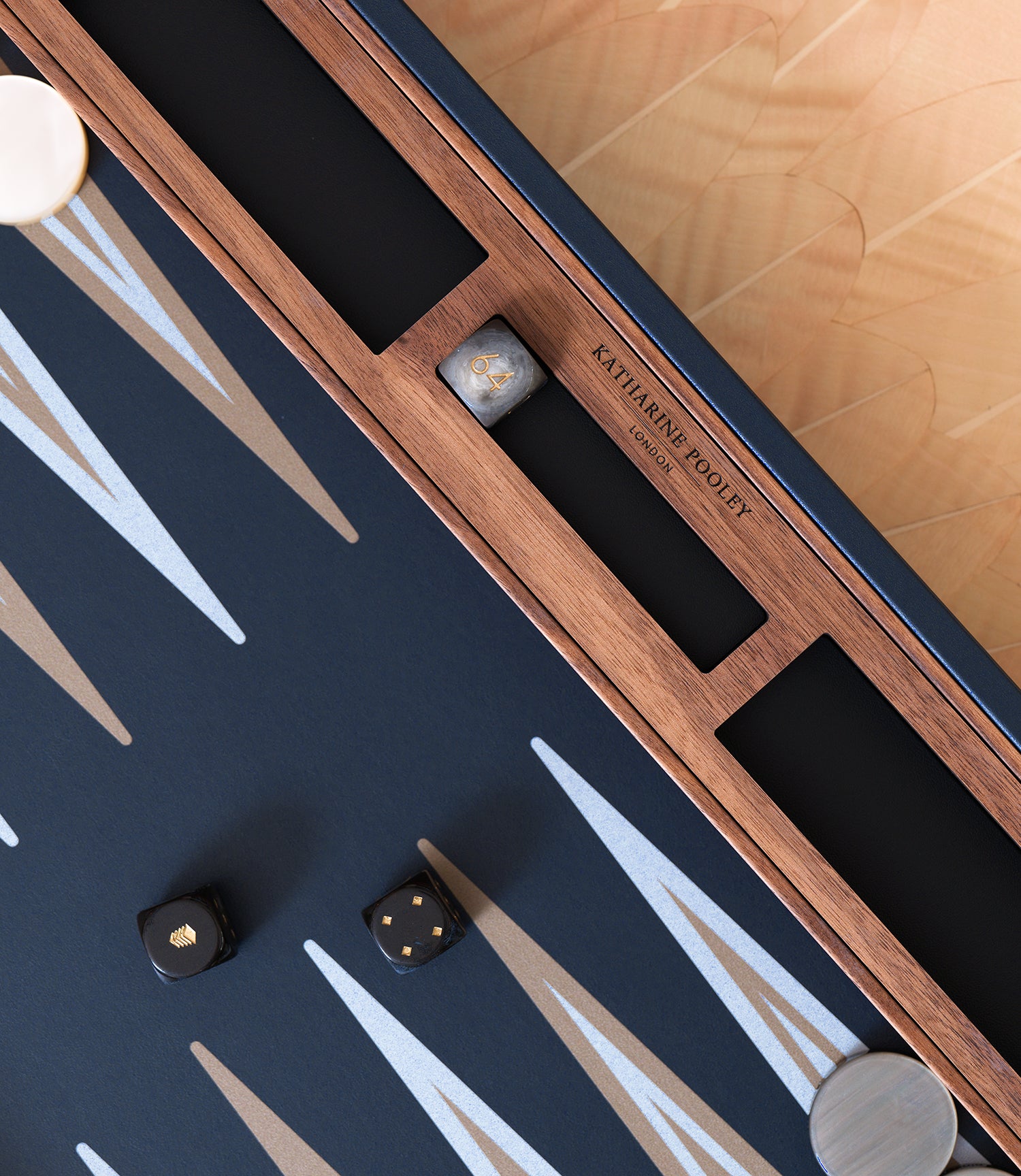 Backgammon Board in Navy Blue