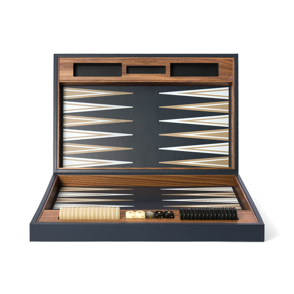 Backgammon Board in Navy Blue