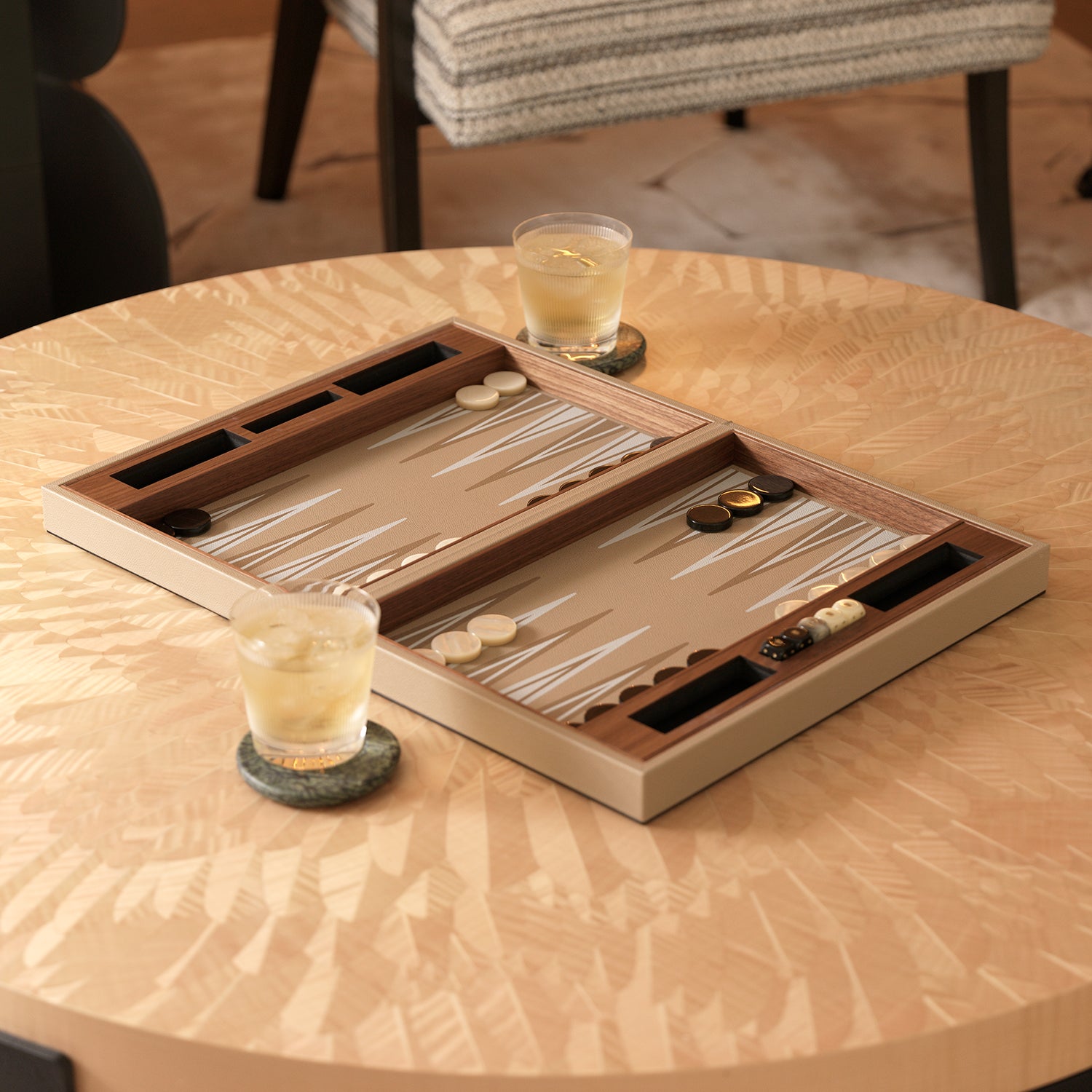 Backgammon Board in Taupe
