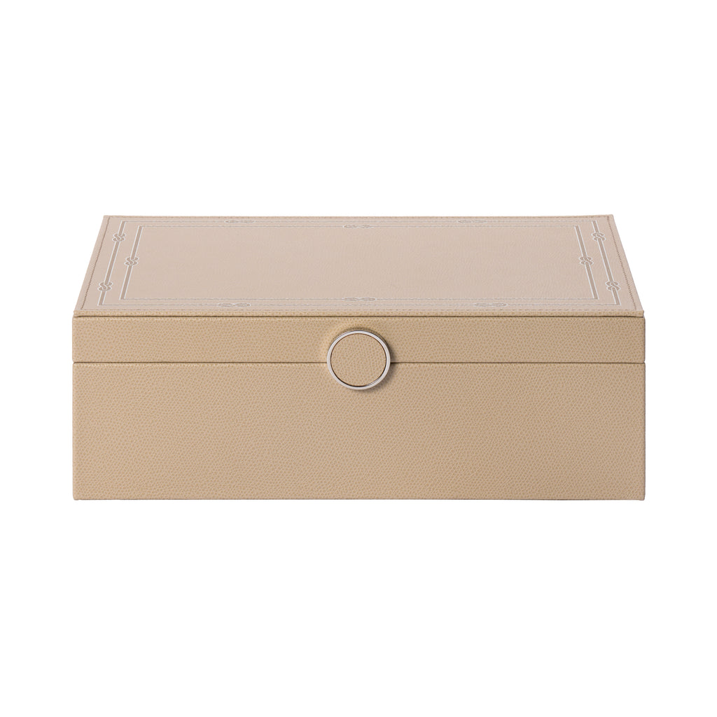 Decorative Box with Woven Print Taupe