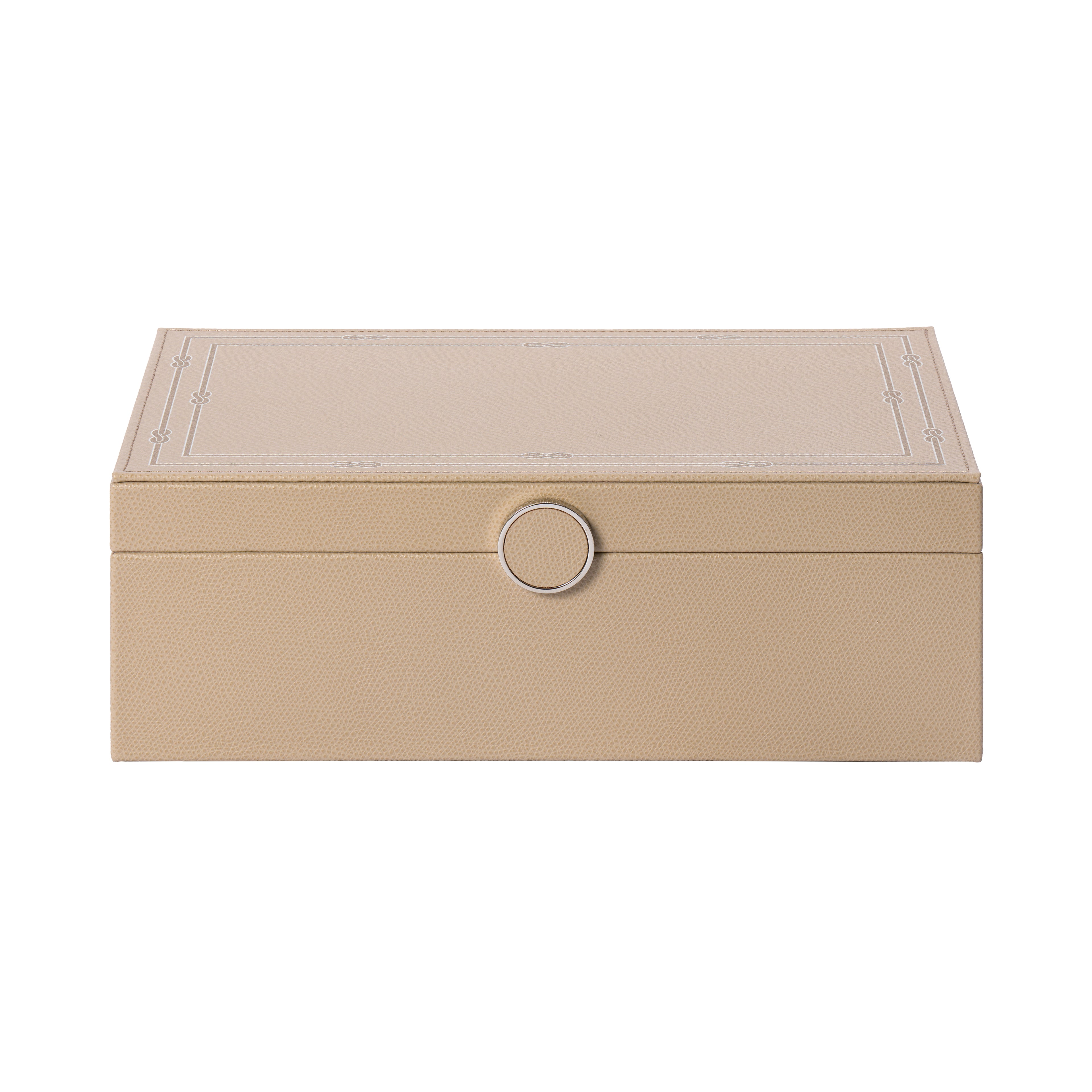 Decorative Box with Woven Print Taupe