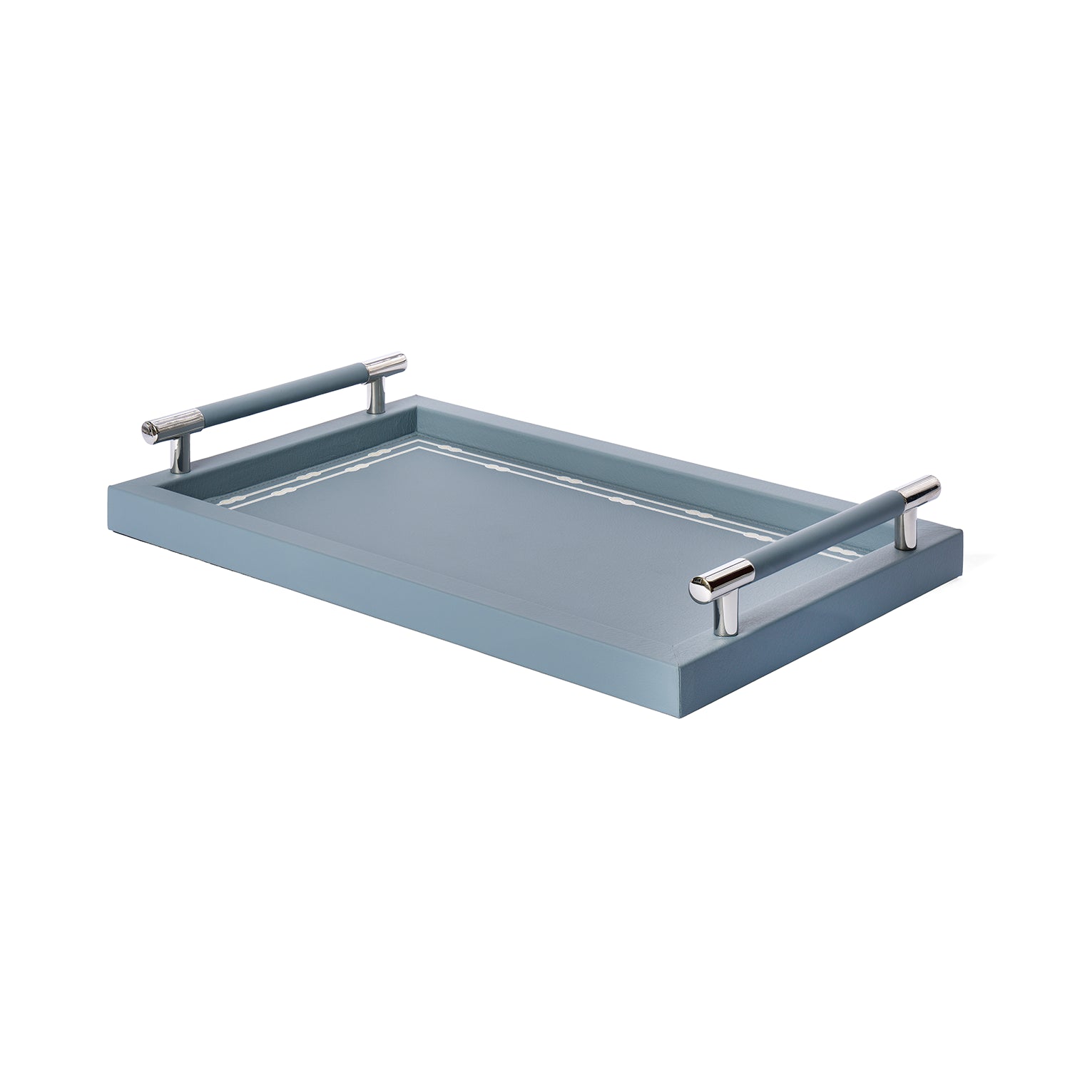 Tray with Woven Border Arctic Blue