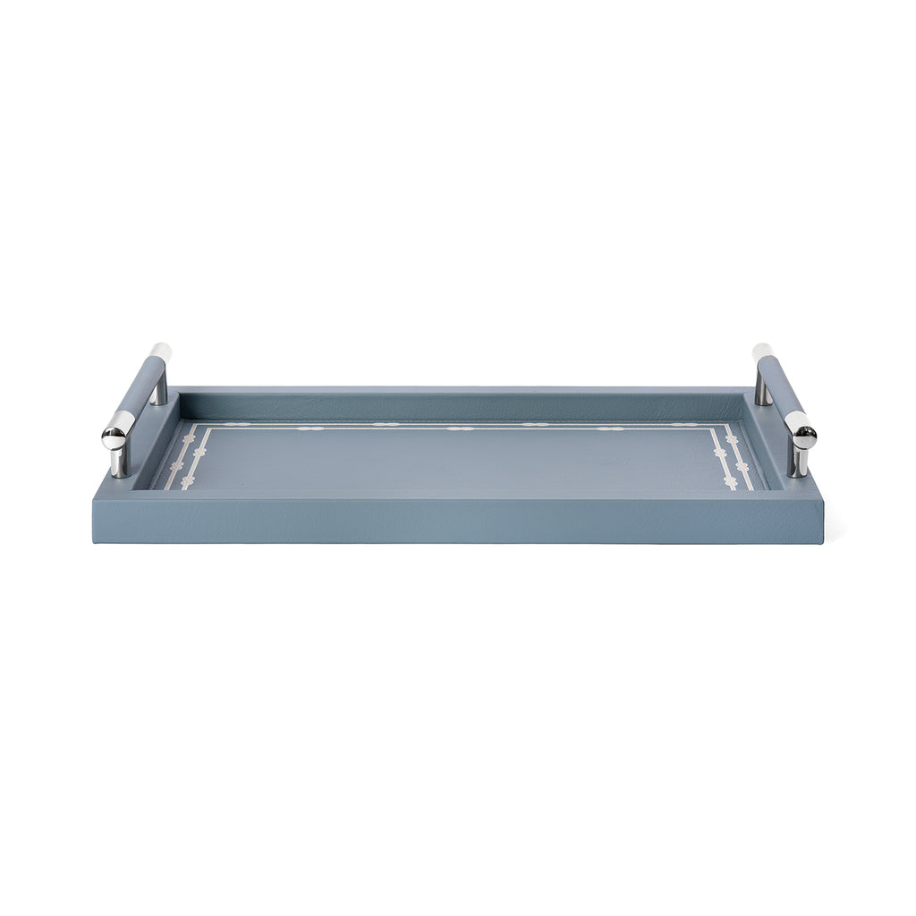 Tray with Woven Border Arctic Blue