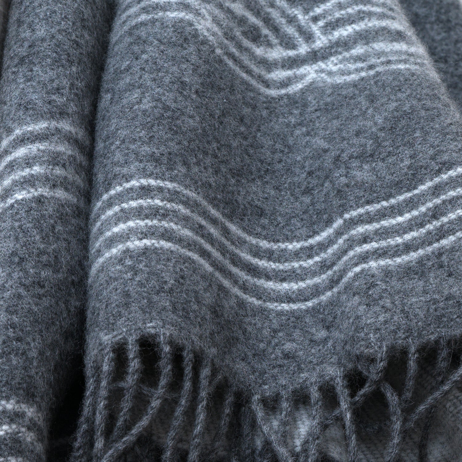 Reversible Grey Wool Throw