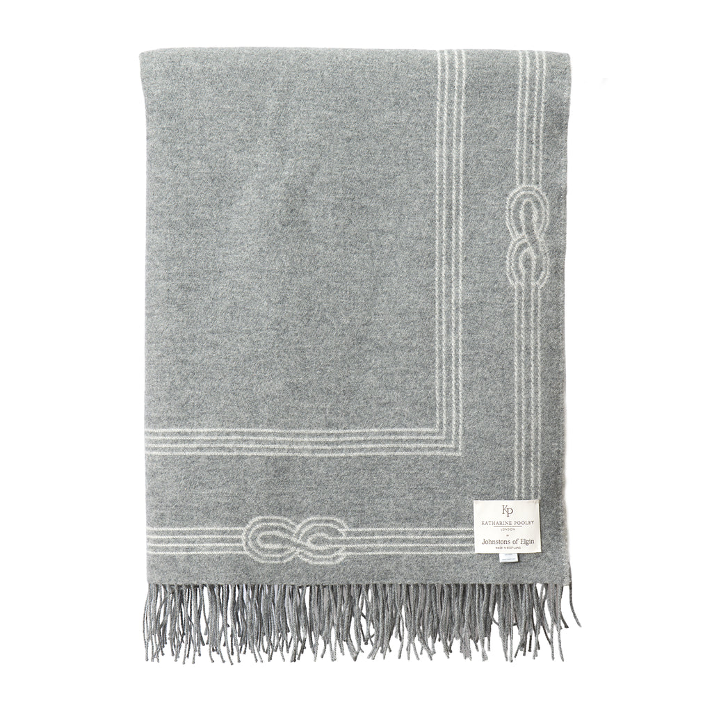 Reversible Grey Wool Throw