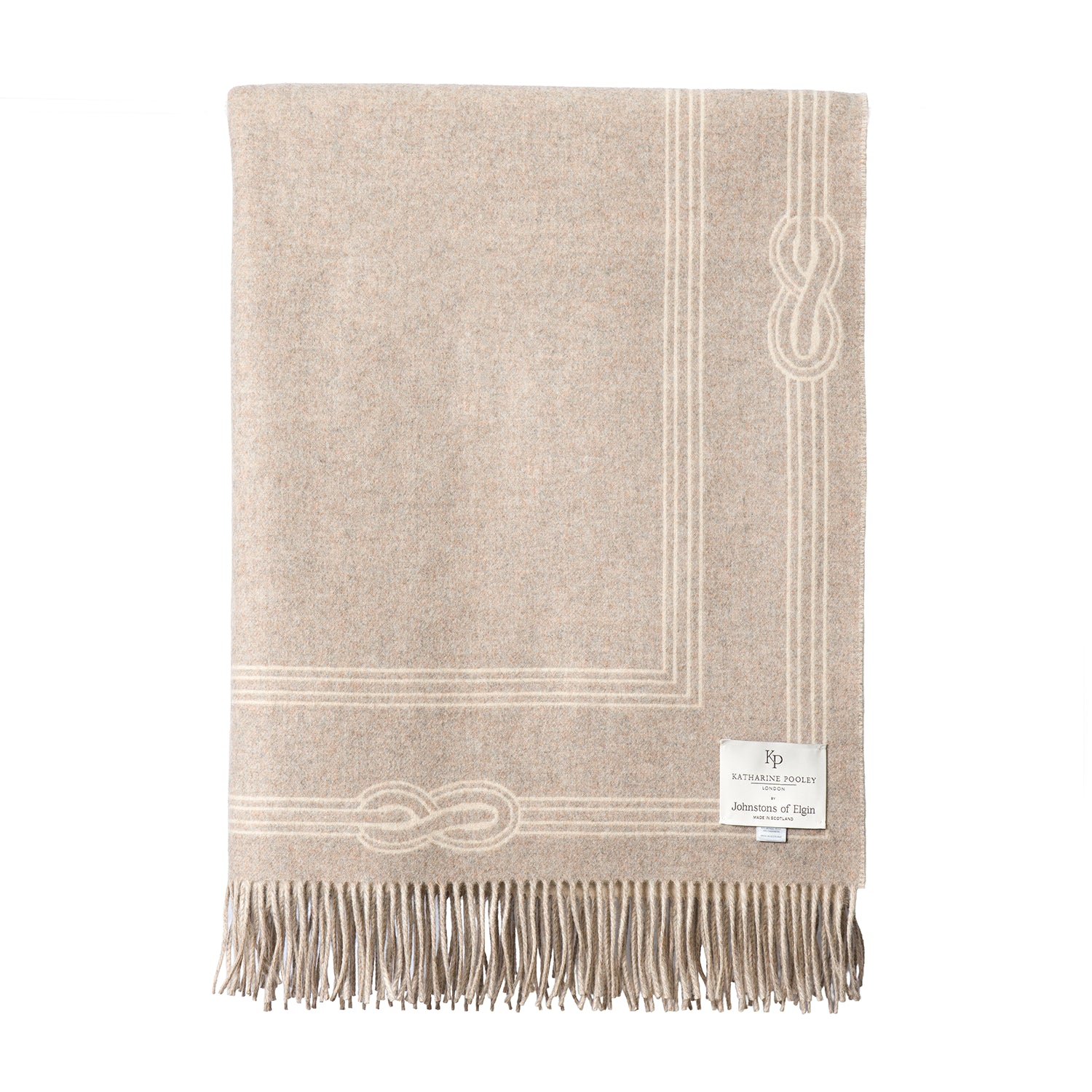 Reversible Taupe Cashmere and Wool Throw