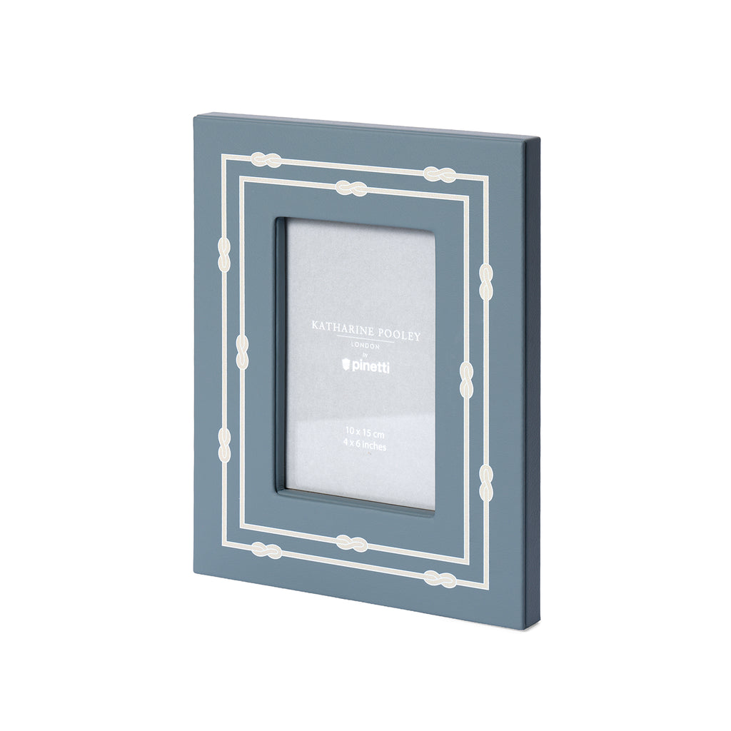 Picture Frame with Woven Print Border Arctic Blue