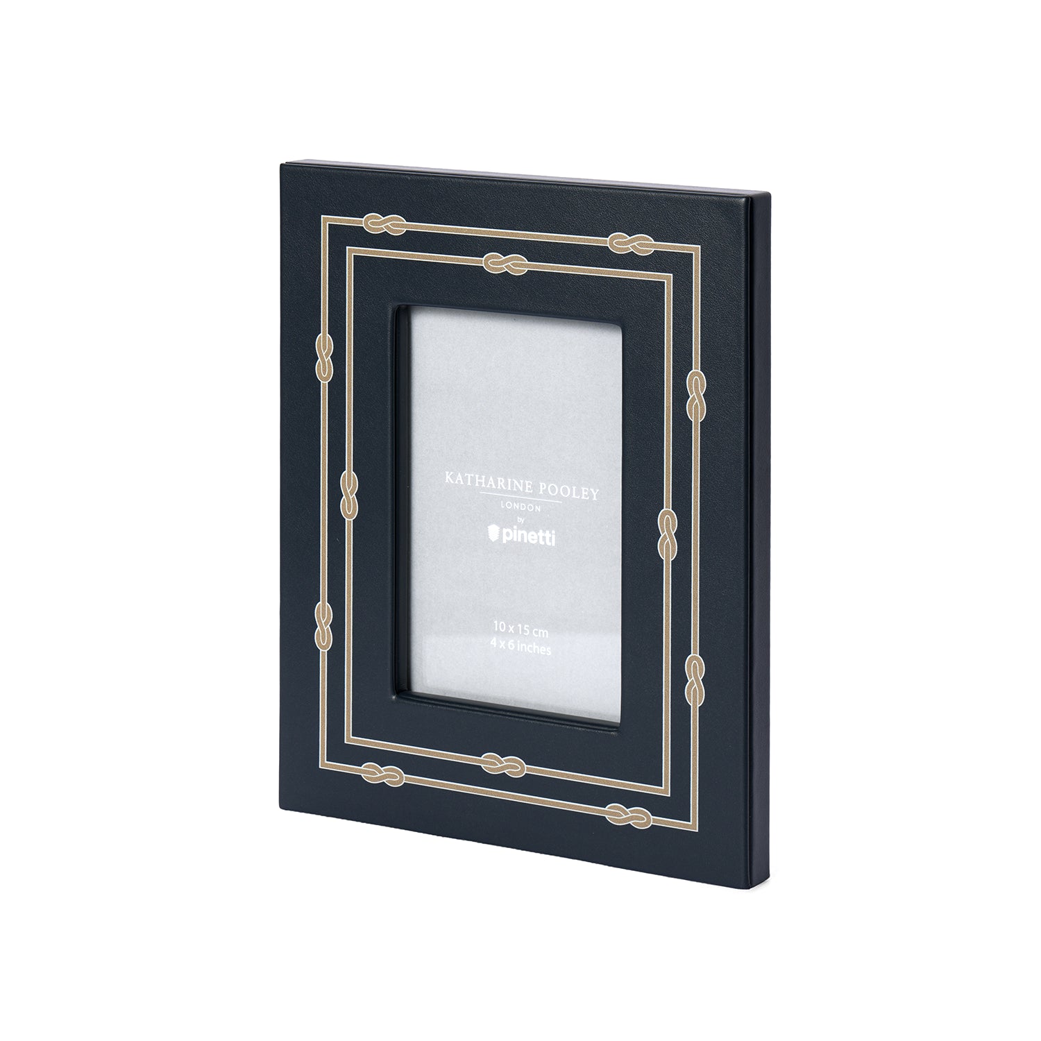 Picture Frame with Woven Print Border Navy Blue