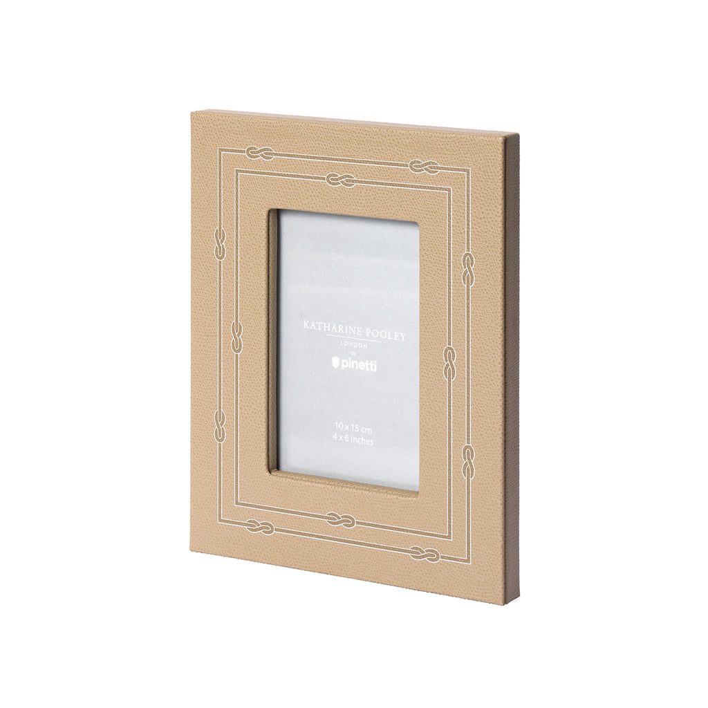 Picture Frame with Woven Print Border Taupe